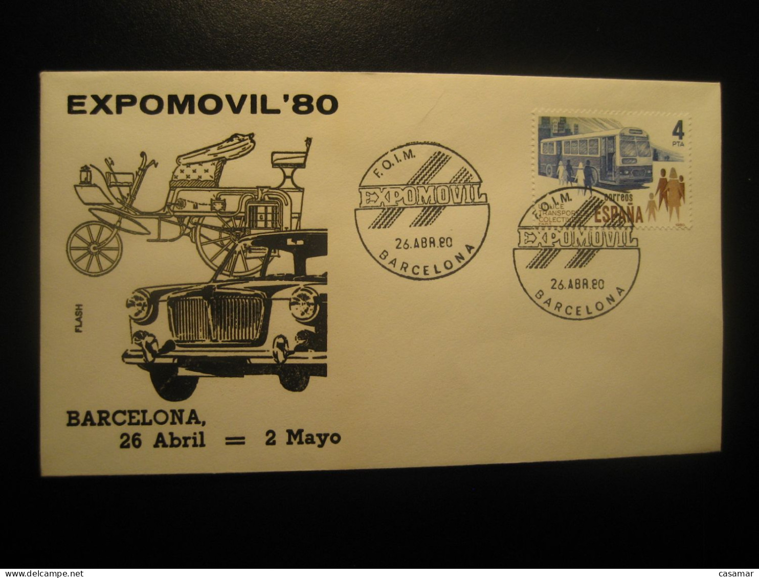 BARCELONA 1980 Expomovil Salon Automovil Cancel Cover SPAIN Auto Car - Cars