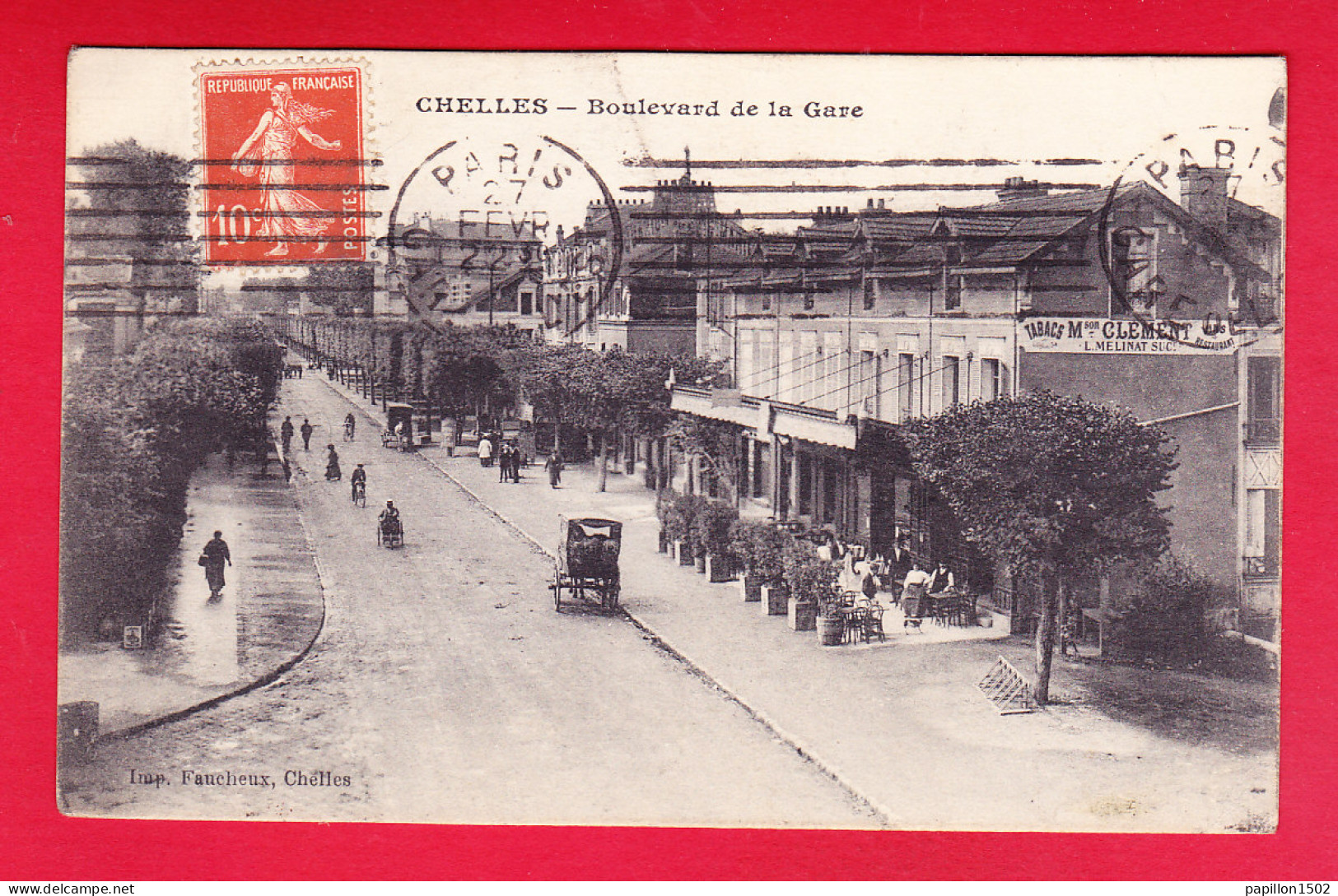 F-77-Chelles-07P239  Boulevard De La Gare, Tabacs, Maison Clément, Cpa  - Chelles