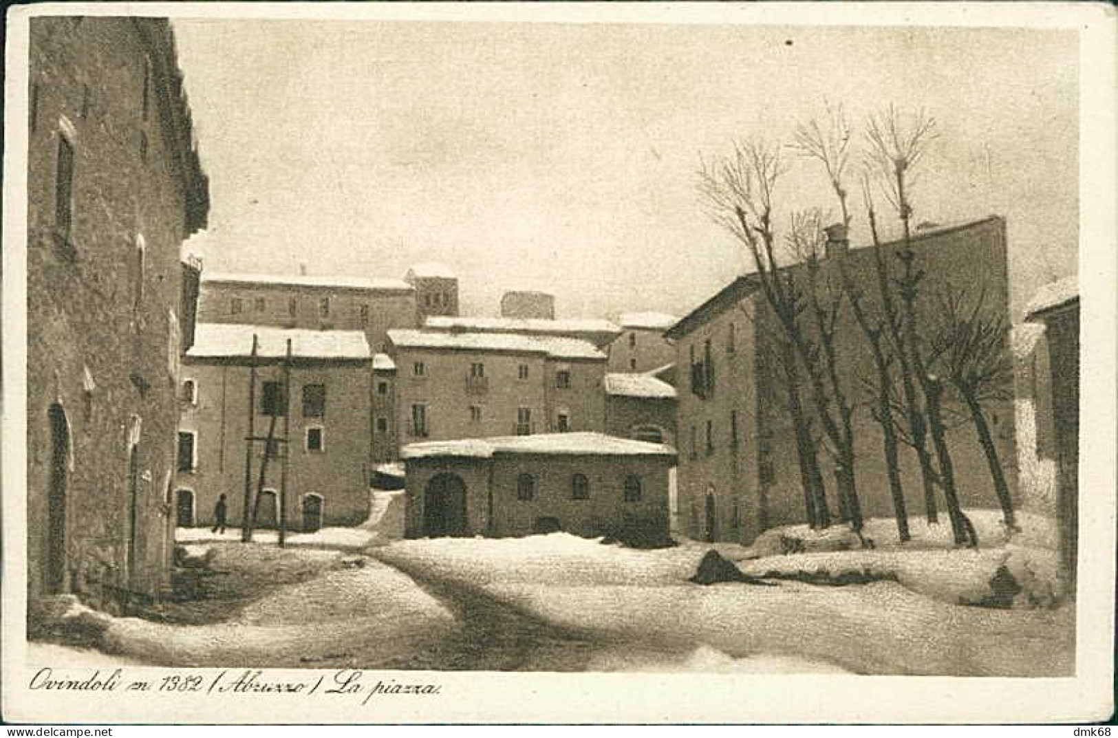 OVINDOLI ( L'AQUILA ) LA PIAZZA - EDIZIONE MORPUGNO - 1930s (20349) - L'Aquila