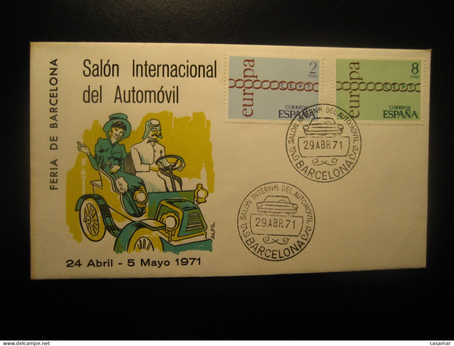 BARCELONA 1971 Expomovil Salon Automovil Cancel Cover SPAIN Auto Car - Cars