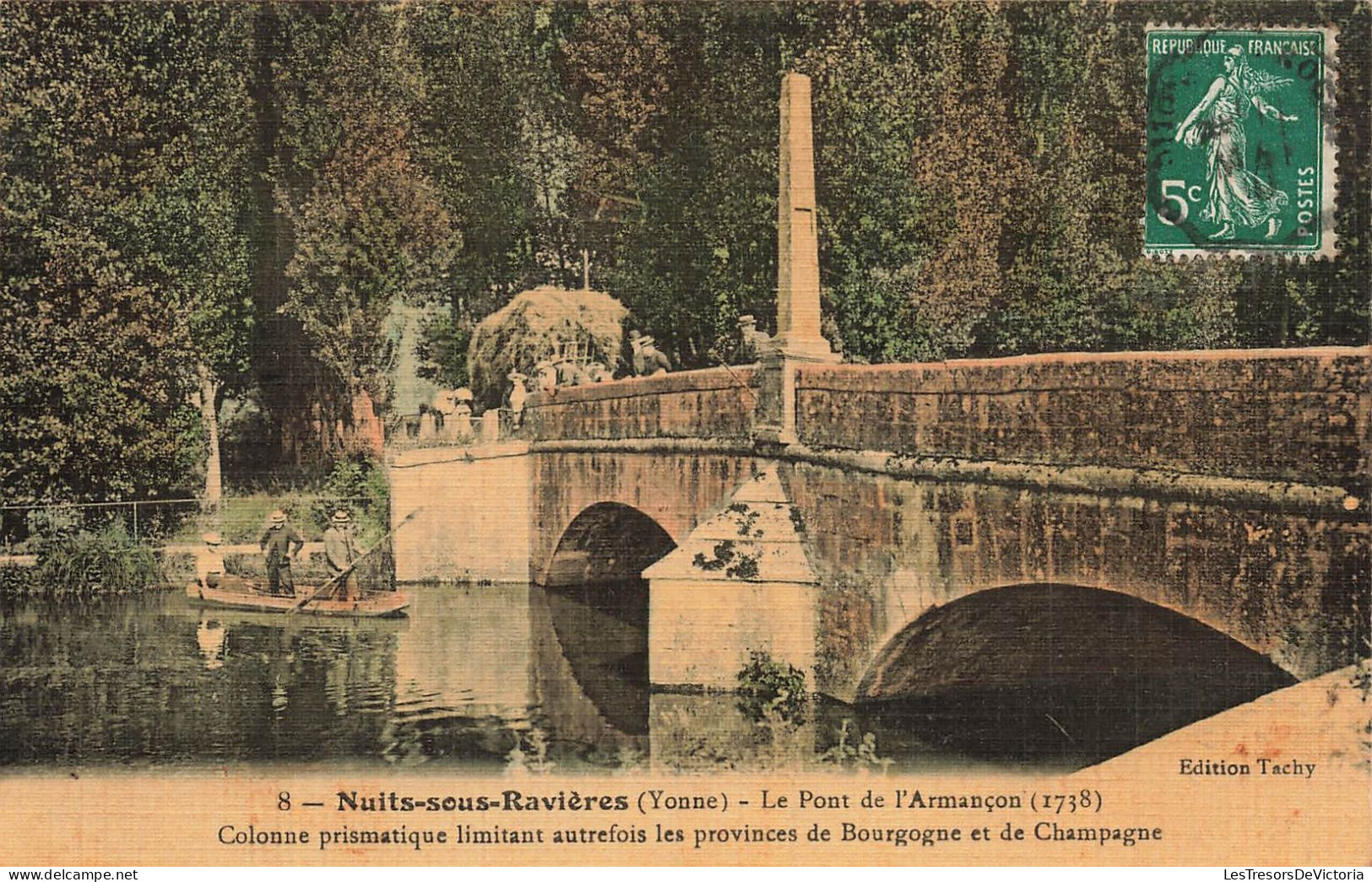 FRANCE - Nuis Sous Ravières (Yonne) - Le Pont De L'Armançon (1738) - Vue Panoramique - Carte Postale Ancienne - Avallon