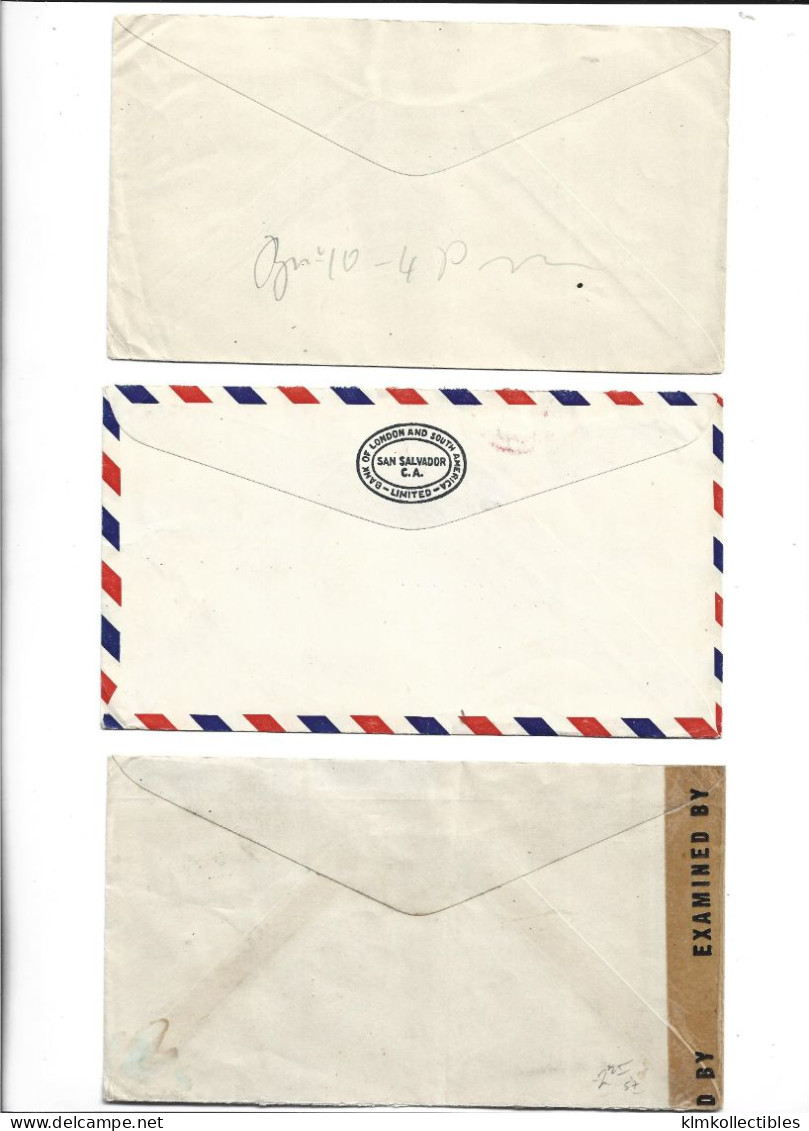 EL SALVADOR - POSTAL HISTORY LOT OF 6 COVERS - AIRMAIL CENSORED - El Salvador