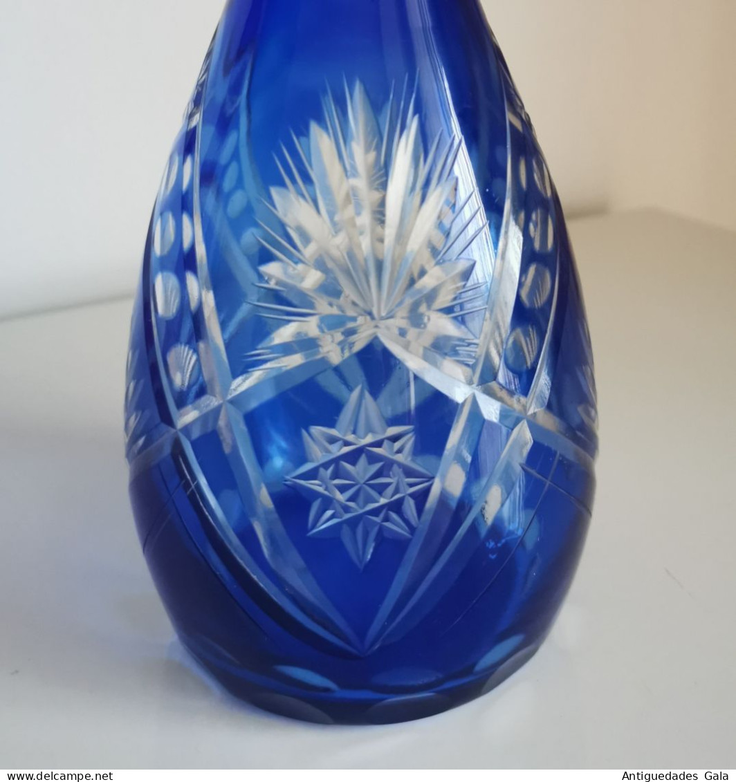 LICORERA Y 6 COPAS – CRISTAL TALLADO - Glass & Crystal