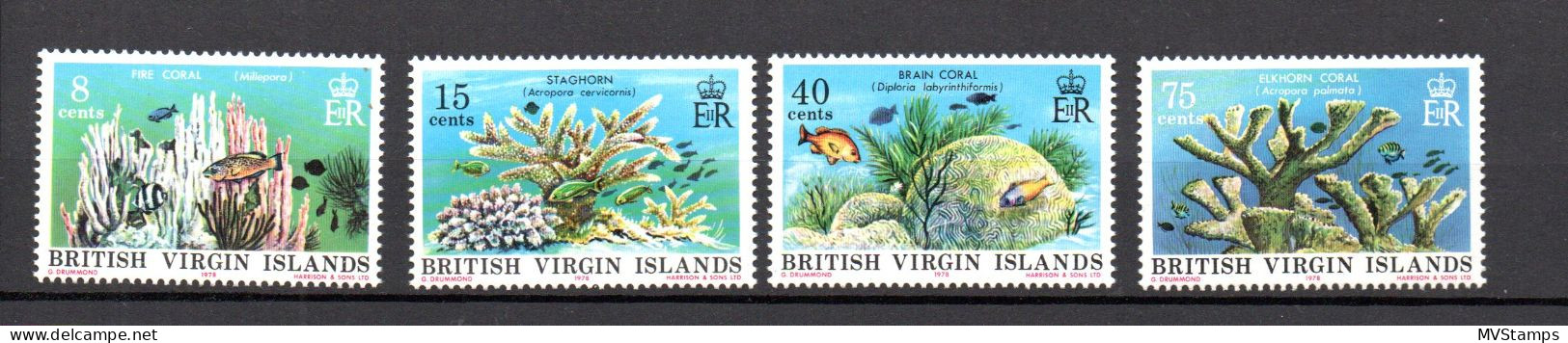 Virgin Islands 1978 Set Coral/Sealife/Marine Stamp (Michel 333/36) MNH - British Virgin Islands