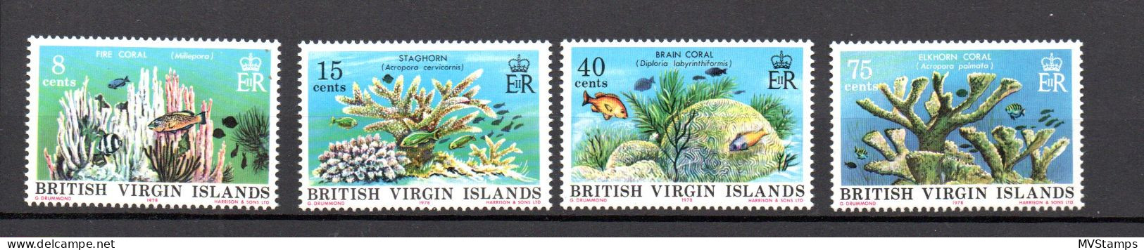 Virgin Islands 1978 Set Coral/Sealife/Marine Stamp (Michel 333/36) MNH - Britse Maagdeneilanden