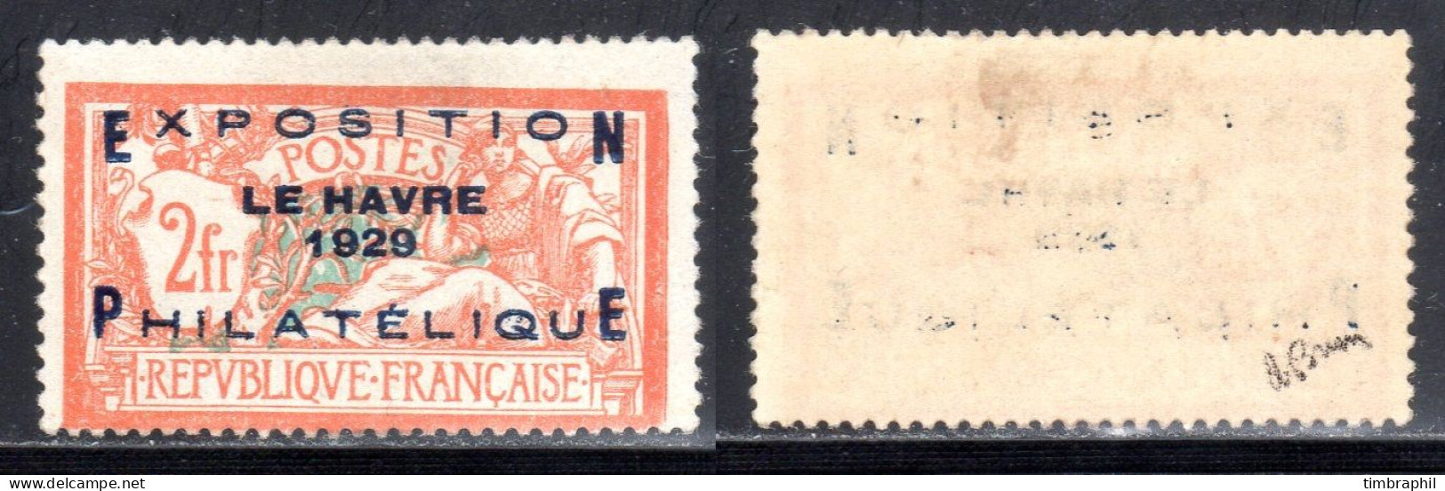 N° 257A Neuf* (EXPO Le Havre 1929) Neuf* SUPERBE:  COTE= 900 € - Unused Stamps