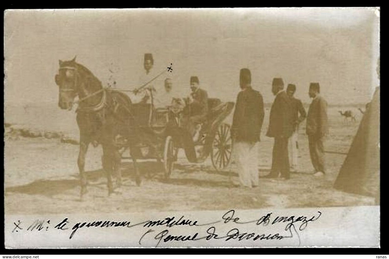 CPA Libye Libya Carte Photo RPPC Circulé Gouverneur De BENGAZI Turquie - Libya