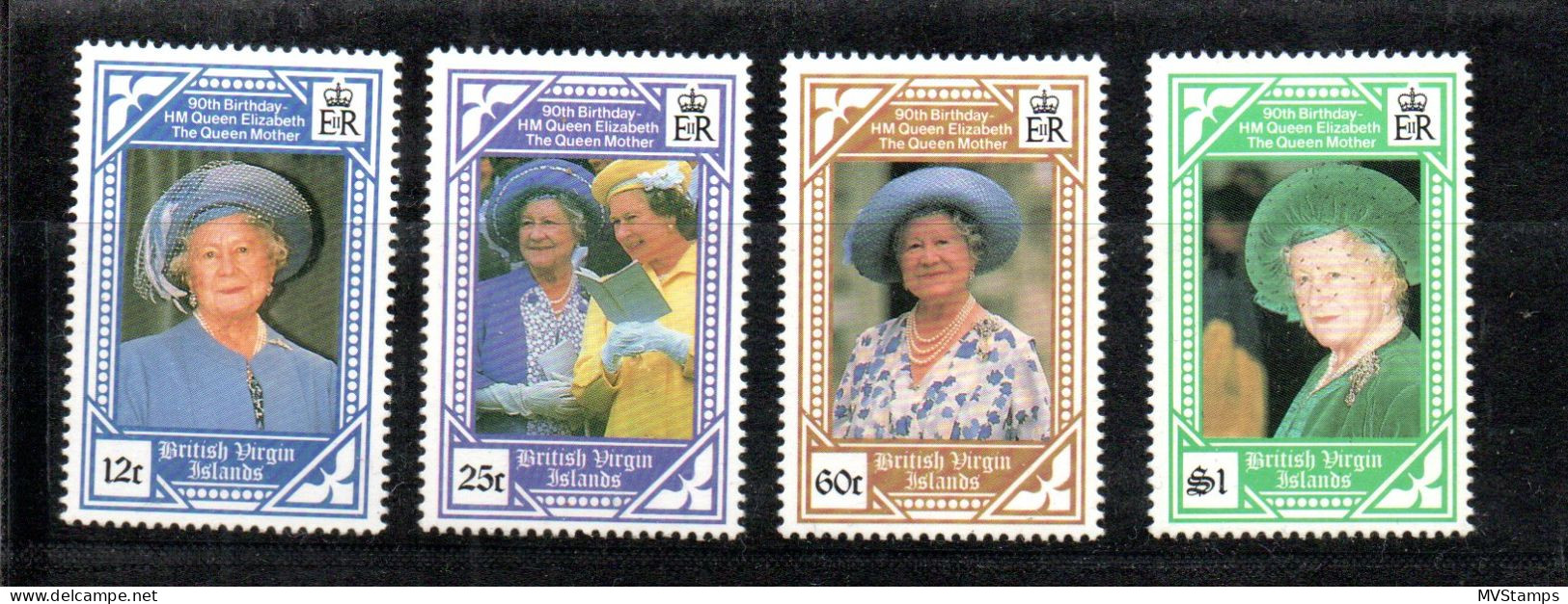 Virgin Islands 1990 Set Queen Mother/Elizabeth Stamp (Michel 692/95) MNH - Britse Maagdeneilanden