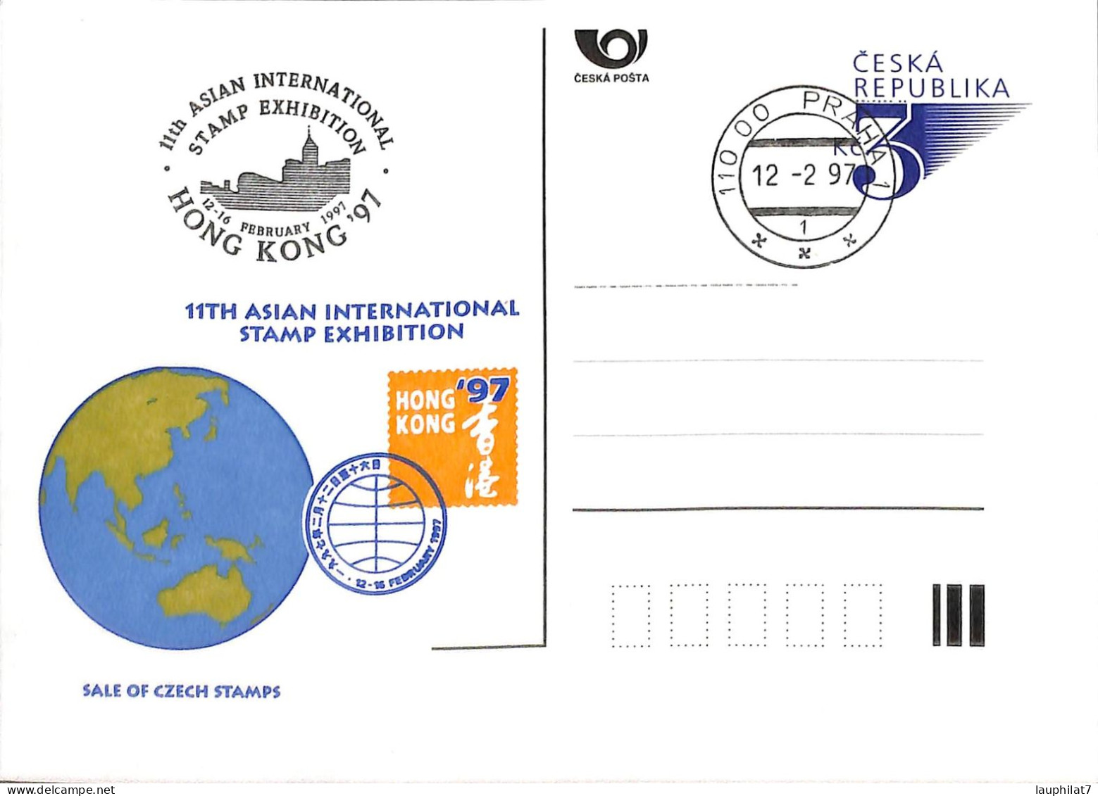 [500383]TB//O/Used-Tchécoslovaquie 1996 - PRAHA, Hong Kong '97 - Cartes Postales