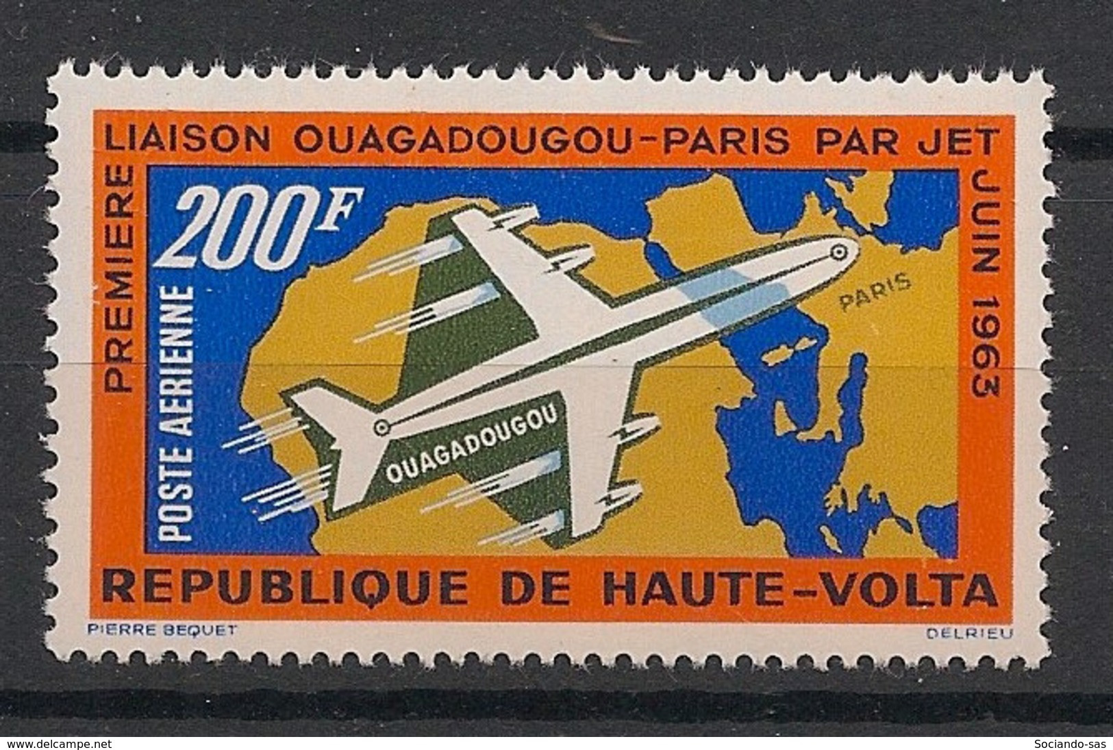 HAUTE-VOLTA - 1963 - Poste Aérienne PA N°YT. 8 - Liaison Aérienne - Neuf Luxe ** / MNH / Postfrisch - Haute-Volta (1958-1984)