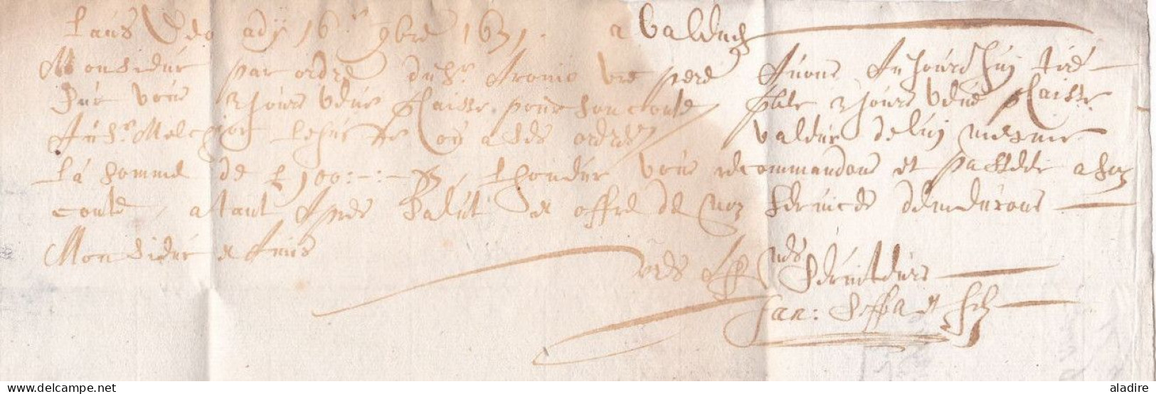 1671 - Lettre Pliée Avec Correspondance De VALENCIENNE Vers ANVERS, Antwerpen, Pays Bas Espagnols, Belgique - ....-1700: Voorlopers