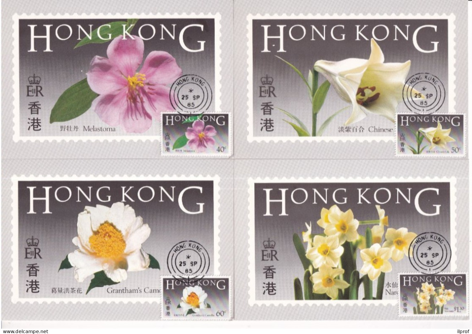 Flowers Of Hong Kong - 6 Maximum Cards 1985  Rif. S358 - Maximum Cards