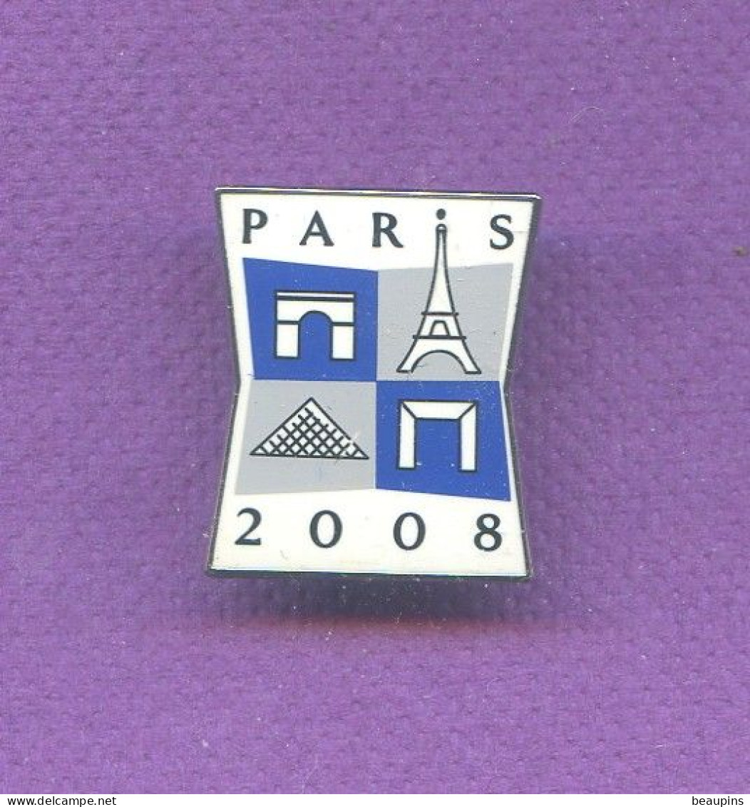 Rare Pins Paris 2008 Tour Eiffel Arc De Triomphe Q900 - Ciudades