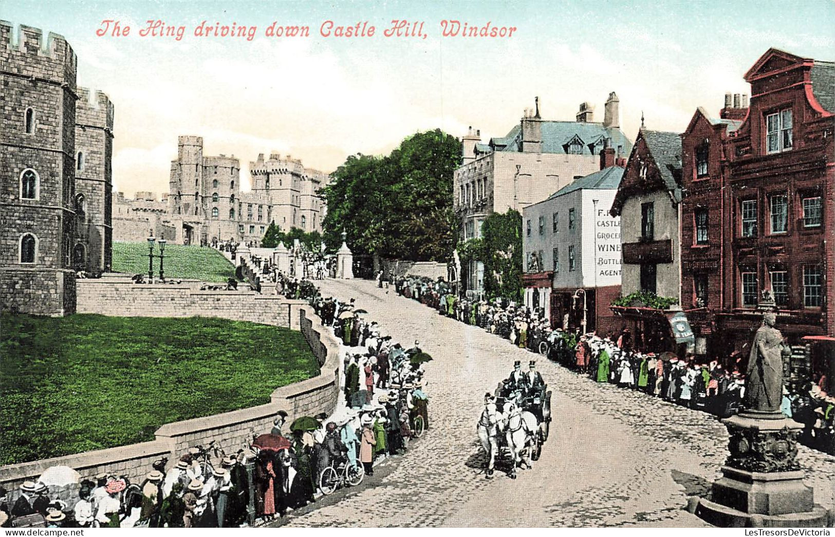 ROYAUME UNI - Angleterre - Berkshire - Windsor - The King Driving Down Castle Hill - Colorisé - Carte Postale Ancienne - Windsor Castle