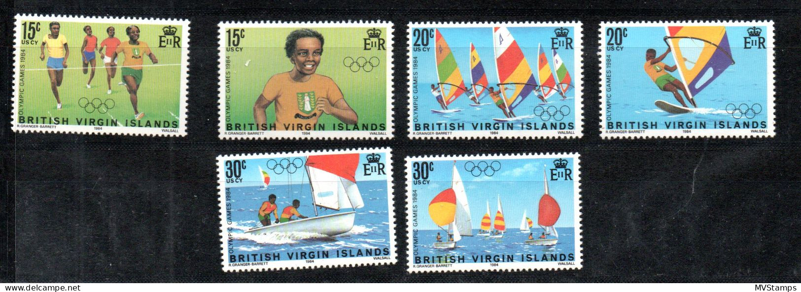 Virgin Islands 1984 Set Olympics Stamps (Michel 473/78) MNH - Iles Vièrges Britanniques