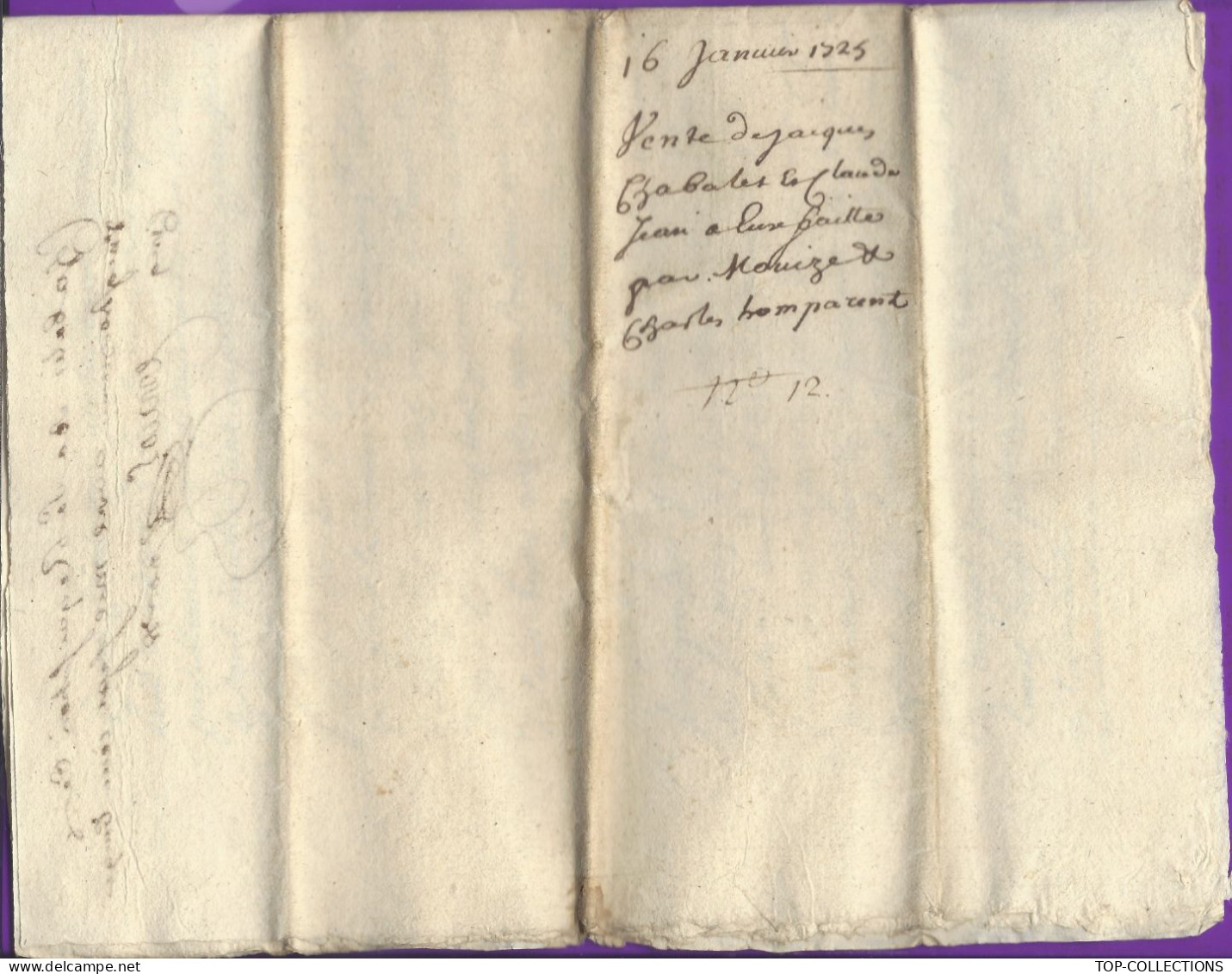 1725 GENERALITE DE MONTPELLIER  Au Nom De Dieu ..vente PAR NOTAIRE SIGN . V.SCANS - Algemene Zegels