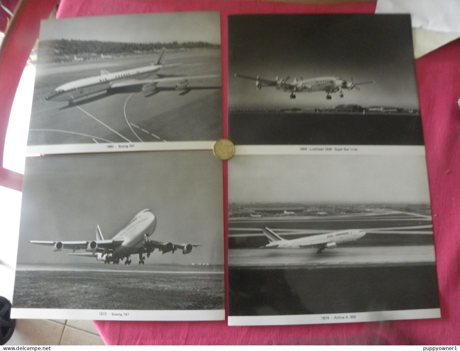 4 Vintage Photo Air France - Carteles