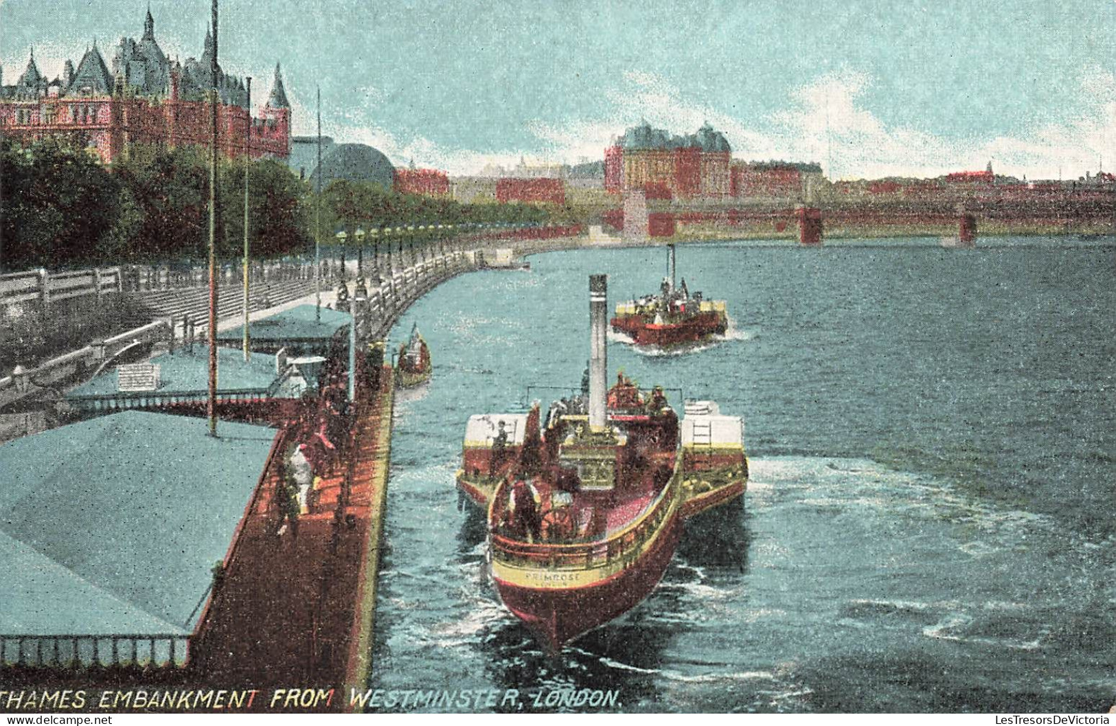 ROYAUME UNI - Angleterre - London - Hames Embankment From Westminster - Colorisé - Animé - Carte Postale Ancienne - Westminster Abbey