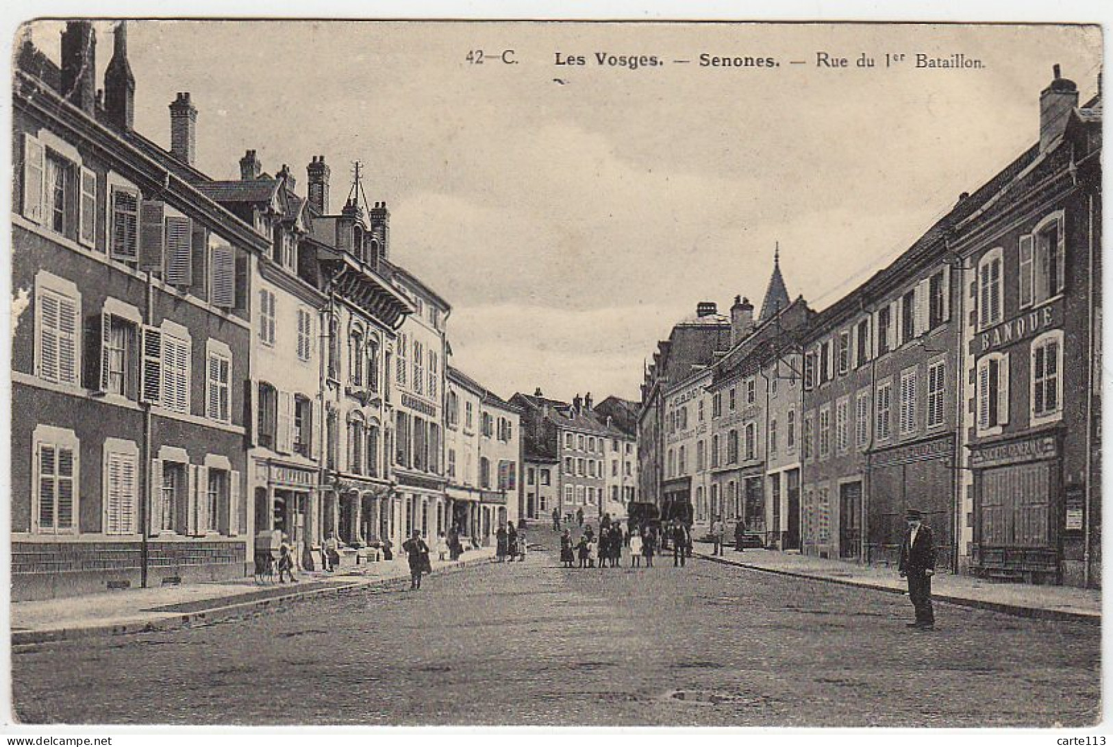 88 - B14452CPA - SENONES - Rue Du 1e Bataillon - Societe Generale - Bon état - VOSGES - Senones