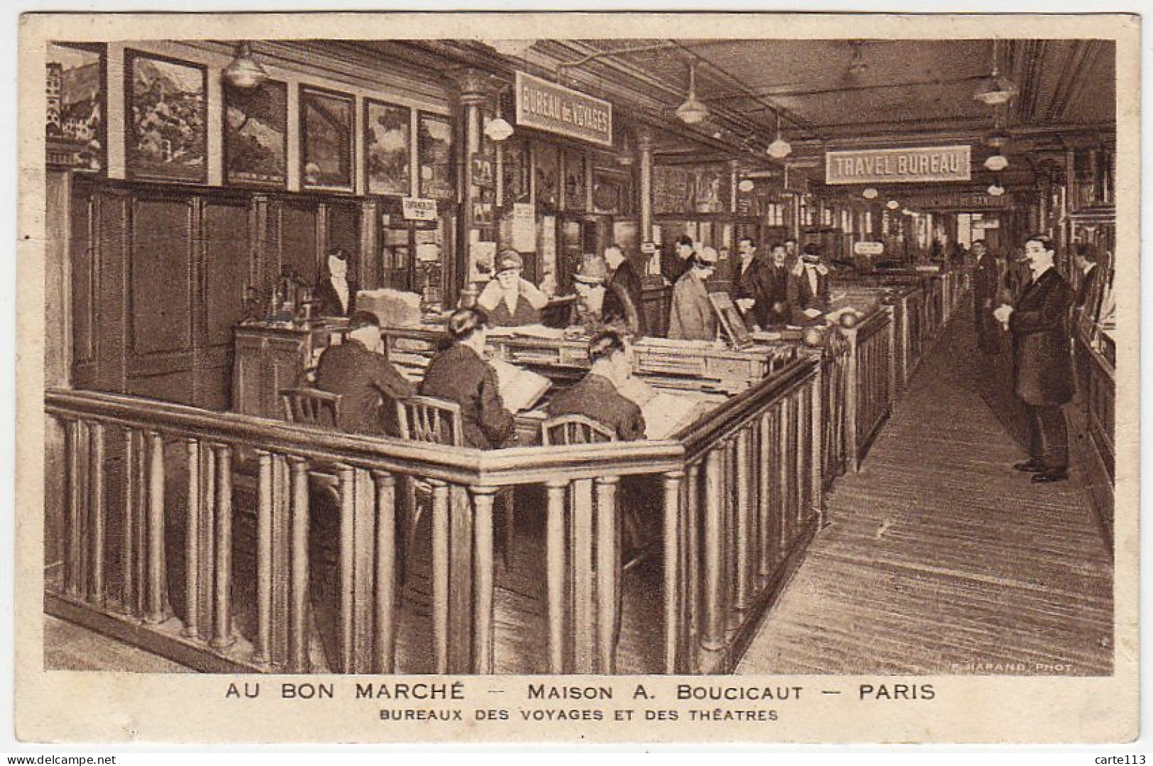 75 - T14142CPA - PARIS - ARR. 06 - Au Bon Marché, Maison A. Boucicaut, Bureaux Des Voyages Et Des Theatres - Bon état - - Paris (06)