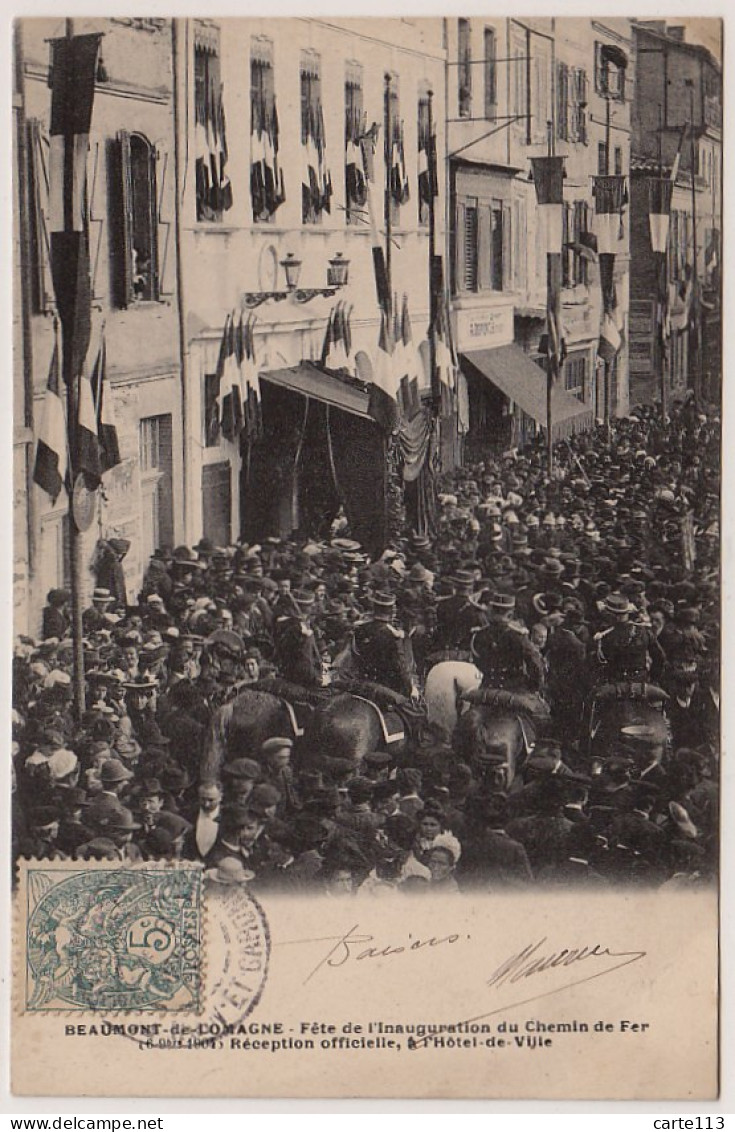 82 - T13993CPA - BEAUMONT DE LOMAGNE - Fete De L'inauguration Du Chemin De Fer, Reception Officielle - Parfait état - TA - Beaumont De Lomagne