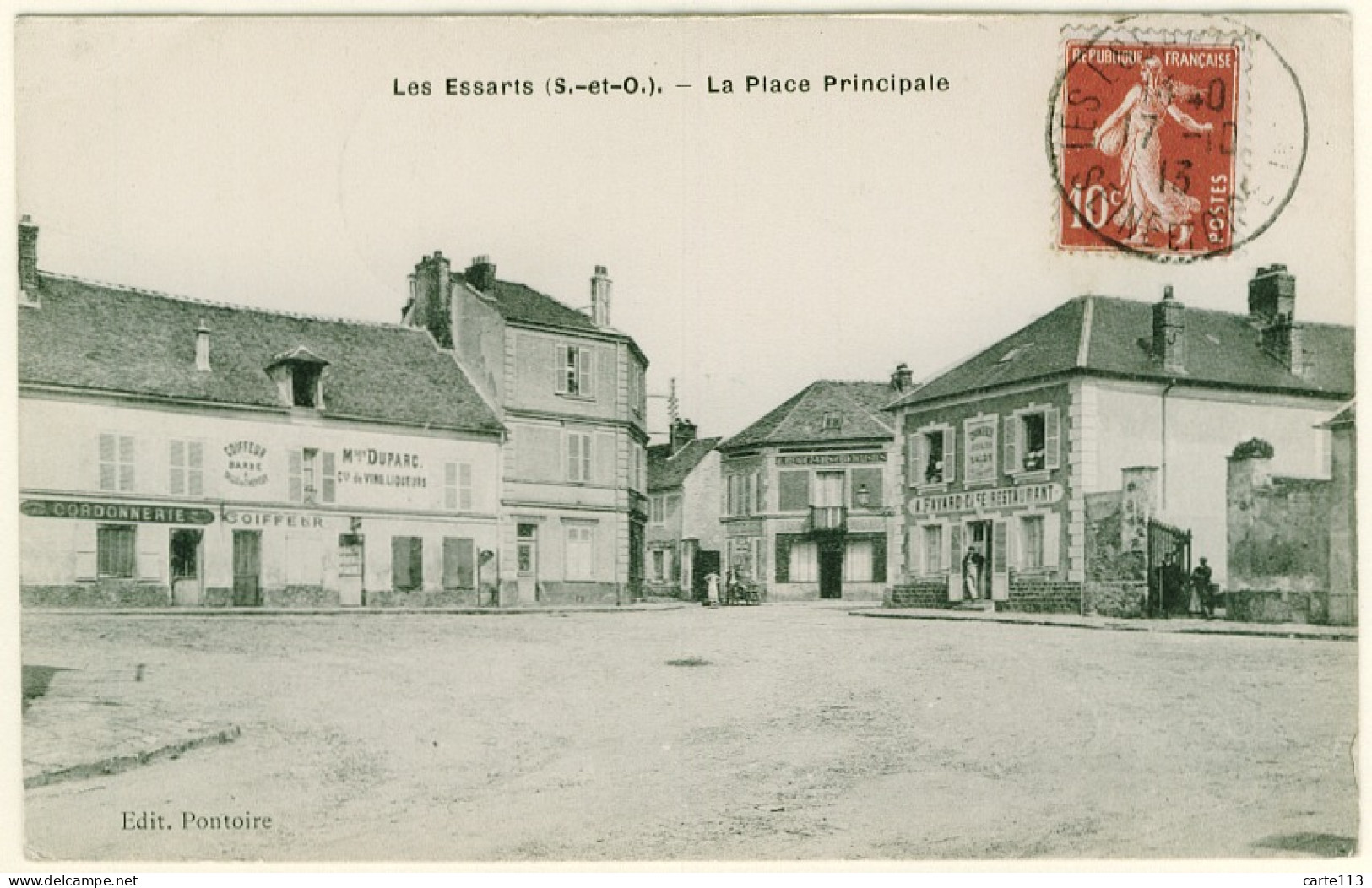 78 - B14513CPA - LES ESSARTS - La Place Principale - Café Fayard - Parfait état - YVELINES - Les Essarts Le Roi