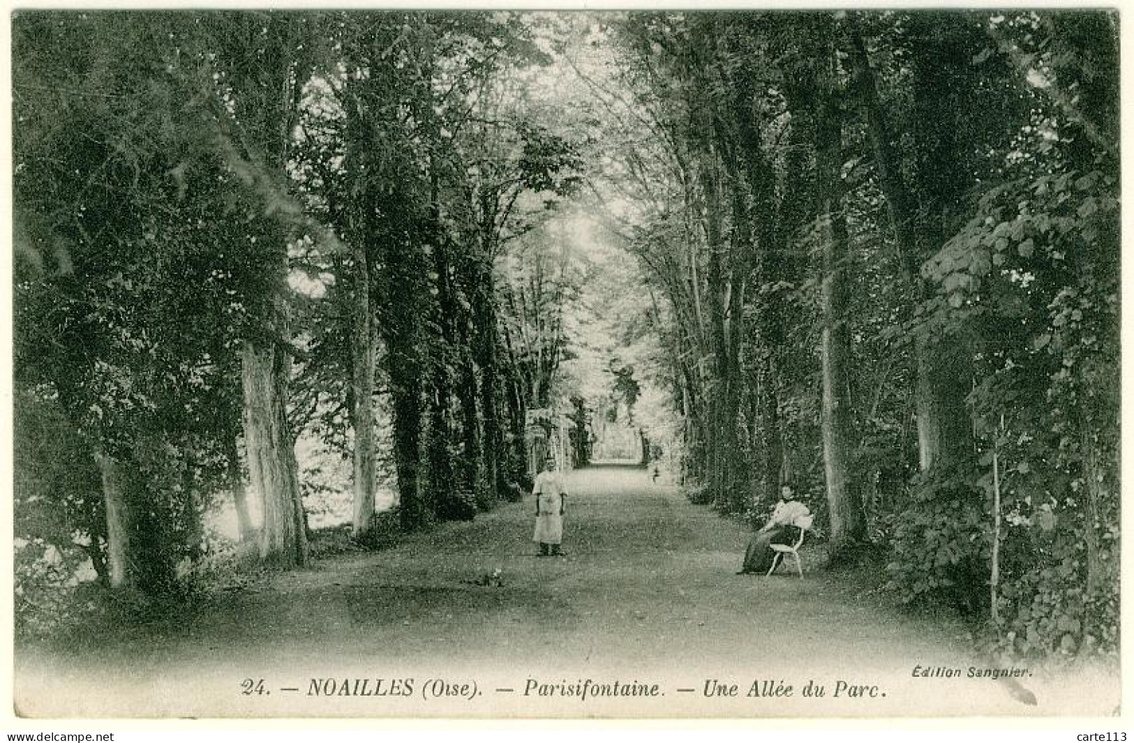 60 - B13885CPA - NOAILLES - Parisifontaine, Une Allée Du Parc - Parfait état - OISE - Noailles