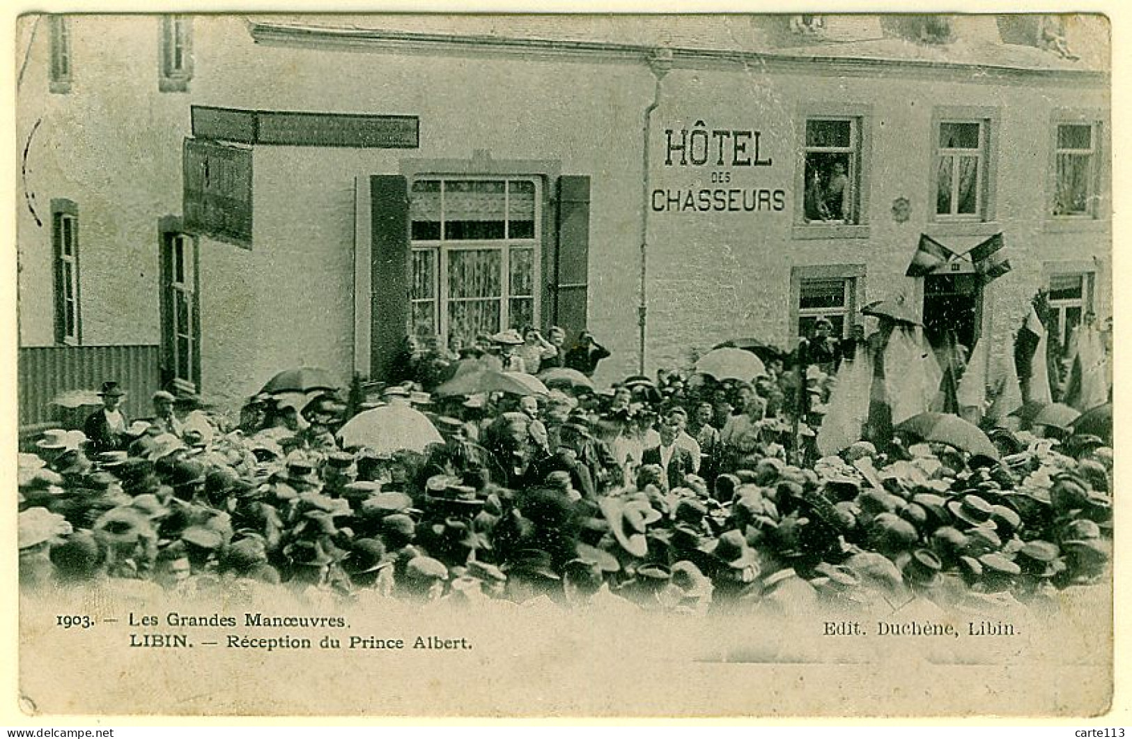 0 - T13034CPA - BELGIQUE - LIBIN - Réception Du Prince Albert - Hotel Des Chasseurs - Très Bon état - EUROPE - Libin