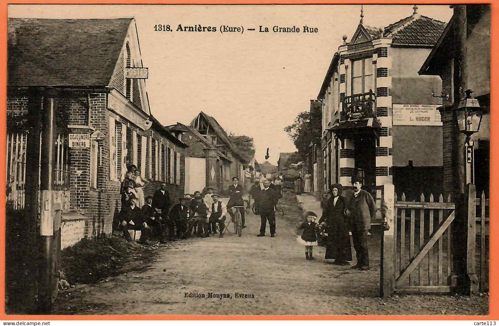 27 - B34860CPA - ARNIERES - La Grande Rue - Postes Restaurant Café - Très Bon état - EURE - Arnières