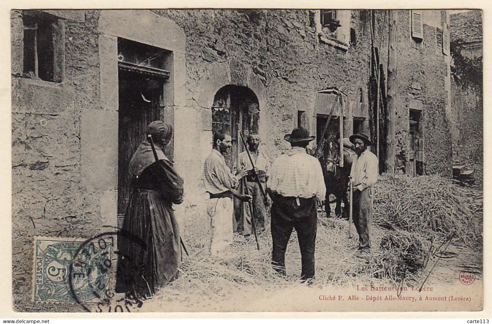 - T19559CPA - AUMONT - Les Batteurs En Lozere - Battage Au Fleau En Gros Plan - Bon état - LOZERE - Aumont Aubrac