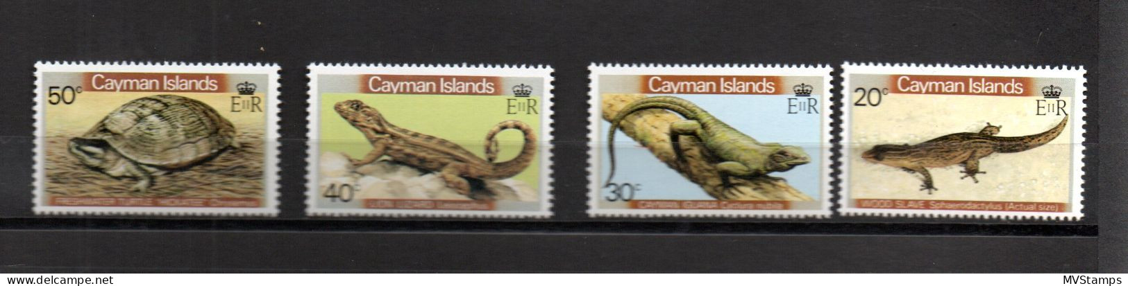 Cayman Islands 1981 Old Set Turtle/lizard Stamps (Michel 471/74) Nice MNH - Cayman (Isole)