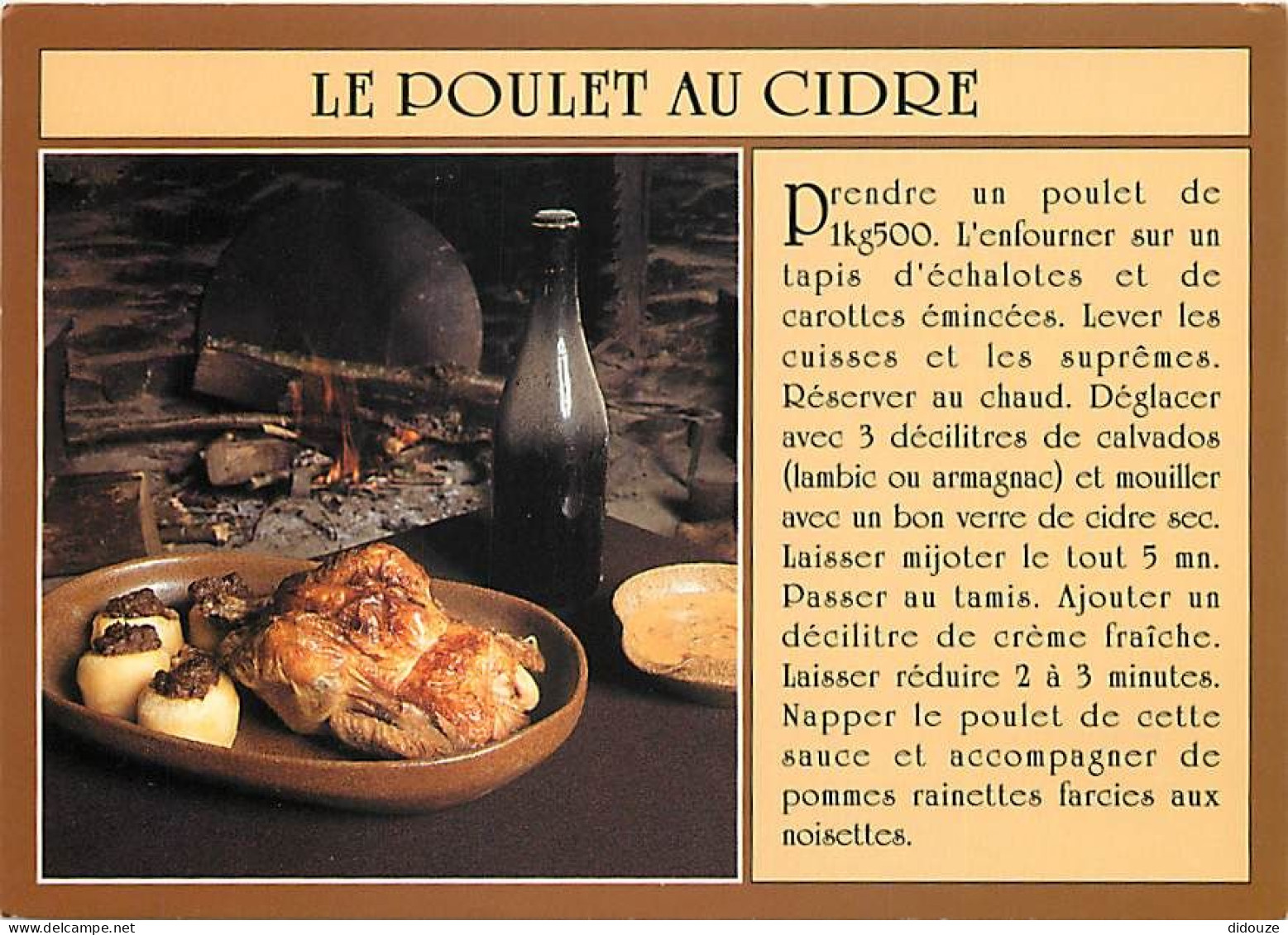 Recettes De Cuisine - Poulet Au Cidre - Carte Neuve - Gastronomie - CPM - Voir Scans Recto-Verso - Recettes (cuisine)