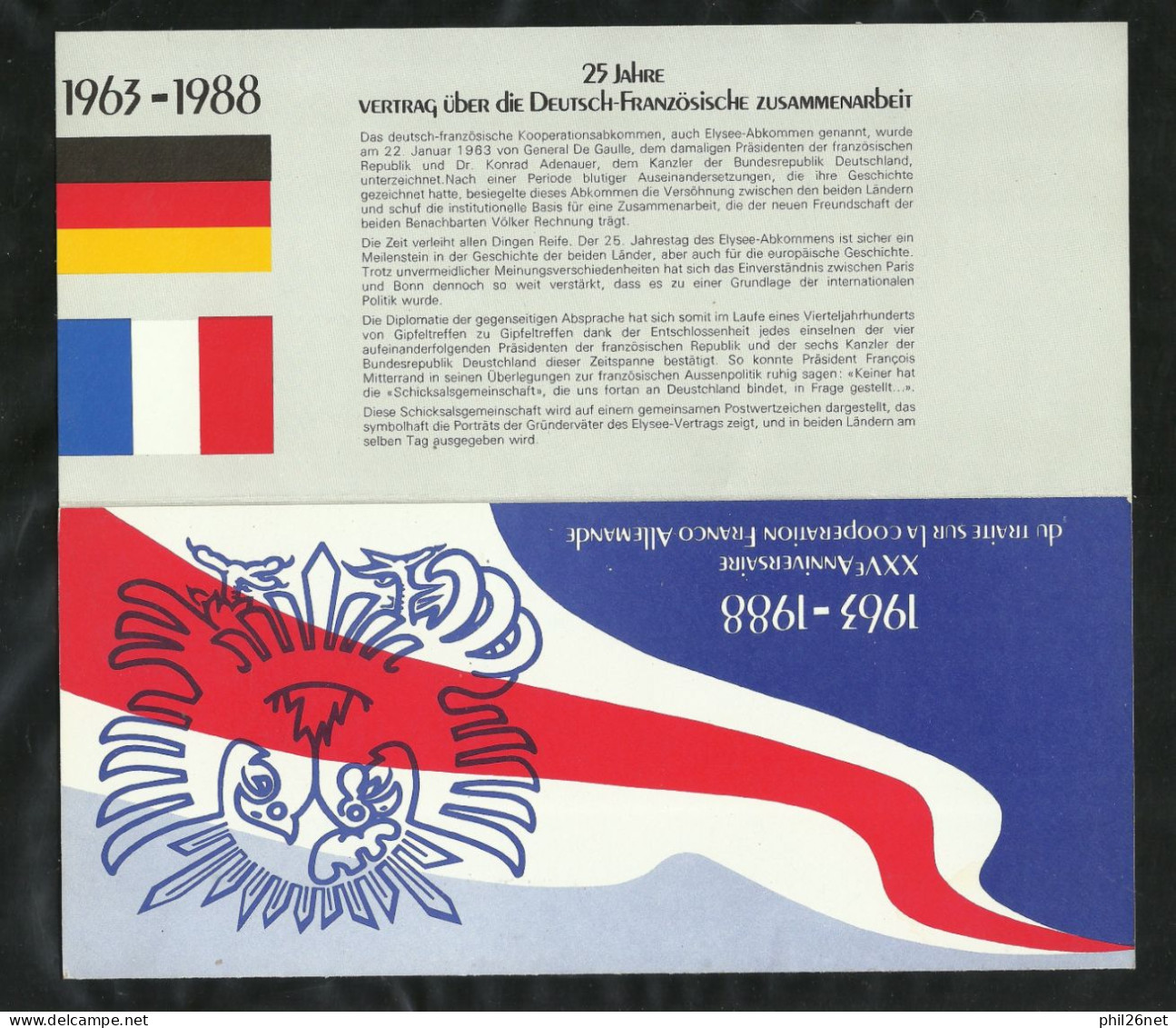 Emission Conjointe De Gaulle Et Adenauer Encarts FDC Et Blocs De 4 Des France N°2501 Allemagne N°1183 Neufs * * B./TB - De Gaulle (General)