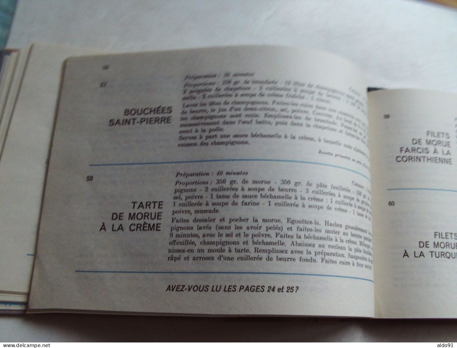 (Gastronomie - Publicité du C.E.D.I.M)  Livret  "LA MORUE" (Pêche - Traitement - Qualités alimentaires - Recettes)