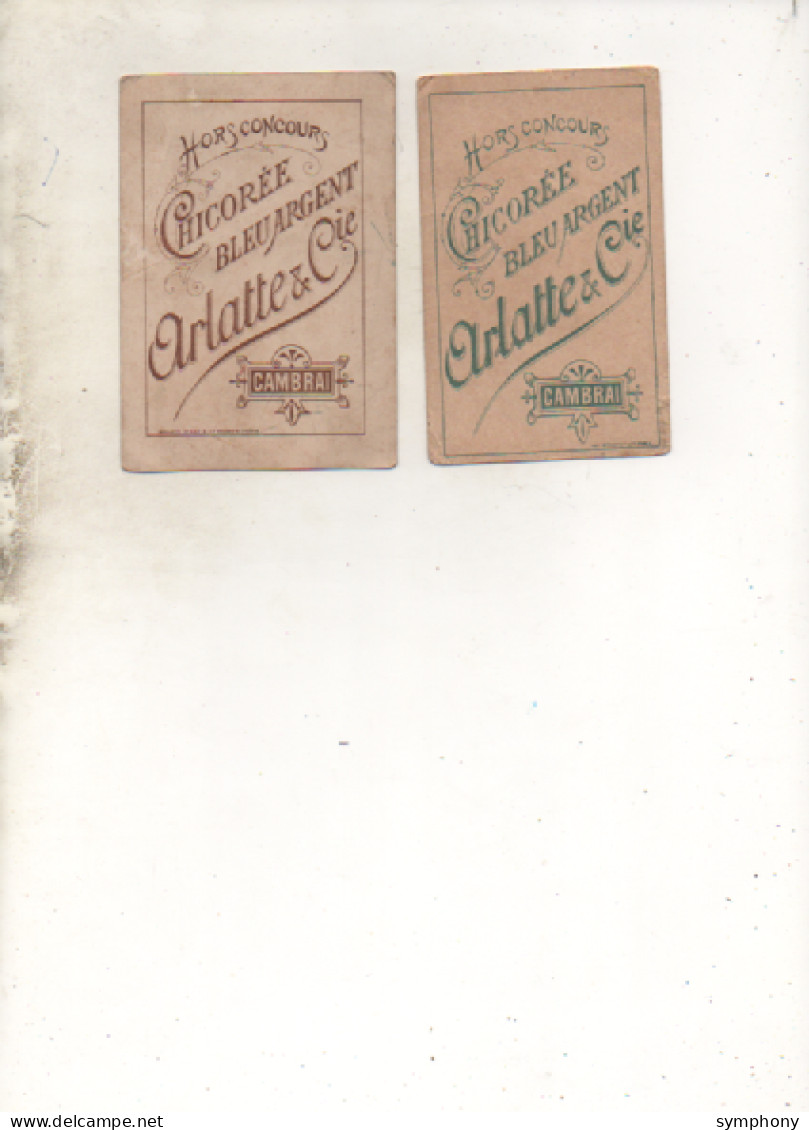 2 Chromos - Chicorée Arlatte - Femme Ou La Bourse - Fillette - - Té & Café