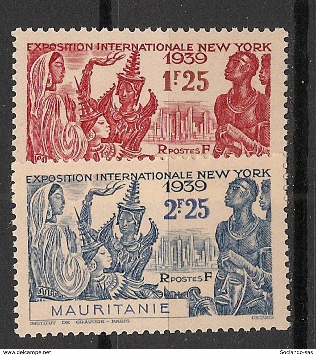 MAURITANIE - 1939 - N°YT. 98 à 99 - Exposition New York - Neuf Luxe ** / MNH / Postfrisch - Unused Stamps