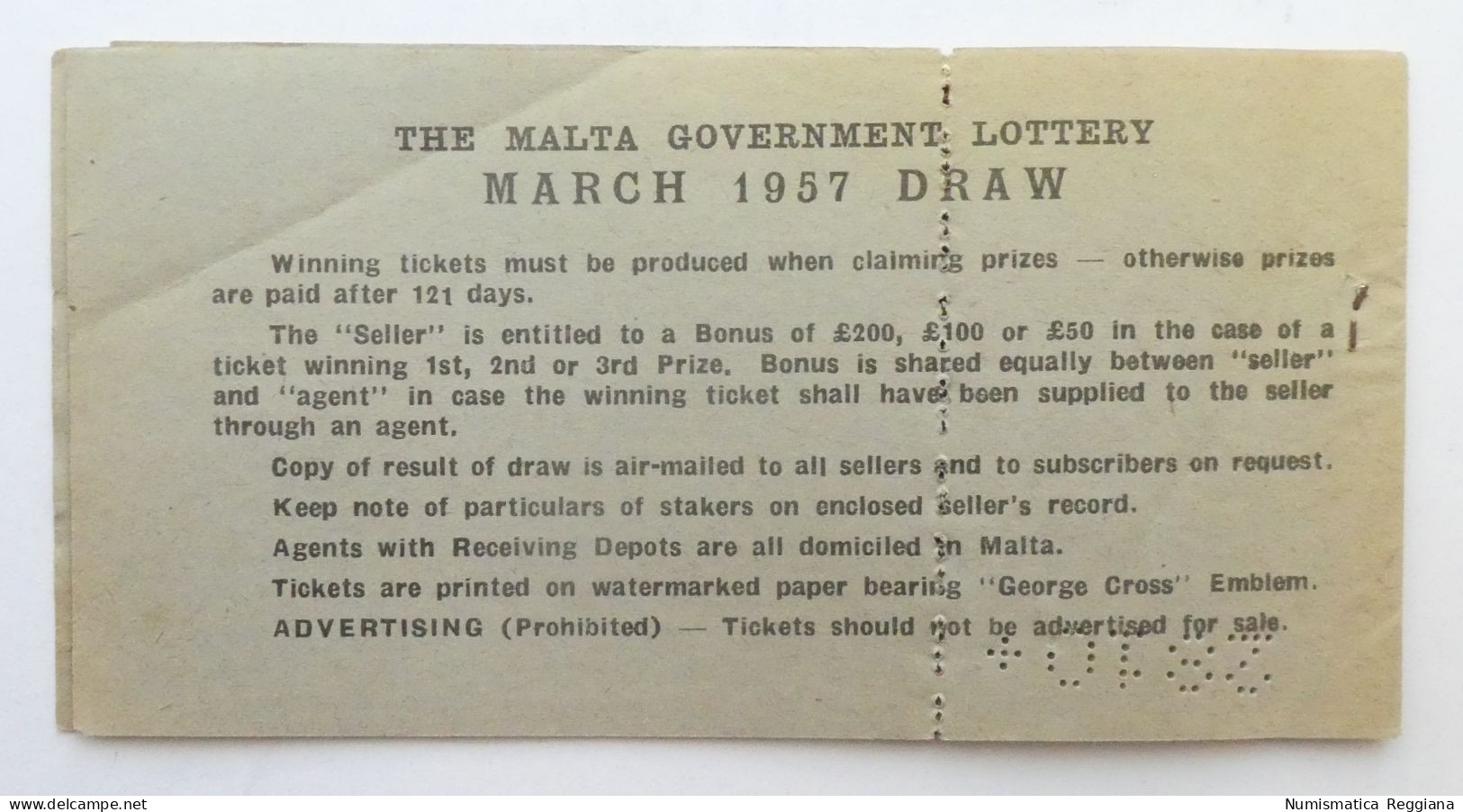 Malta Government Lottery Marzo 1957 - Libretto Completo - Lottery Tickets