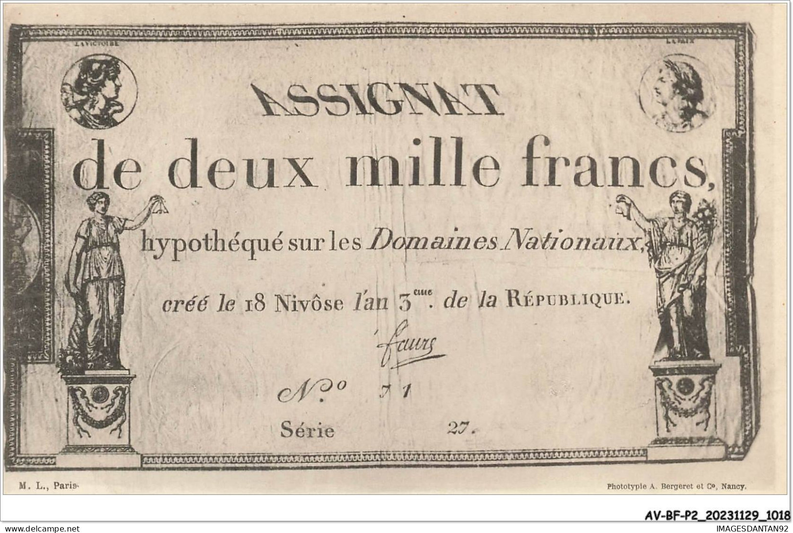 AV-BFP2-0696 - MONNAIE - Billet - Assignat De Deux Mille Francs - Coins (pictures)