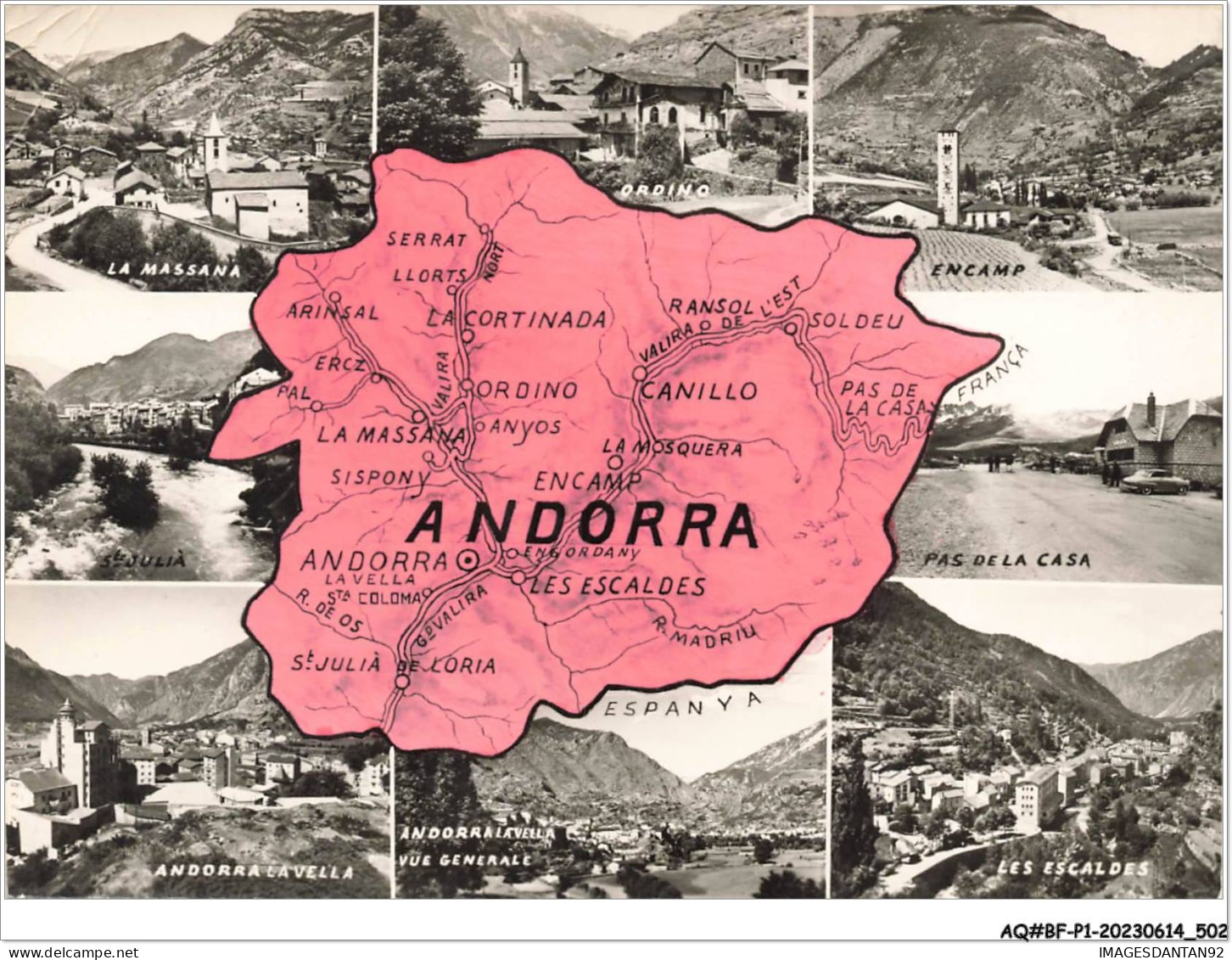 AQ#BFP1-ANDORRE-0250 - Multi-vues Et Carte Géographique - Andorra