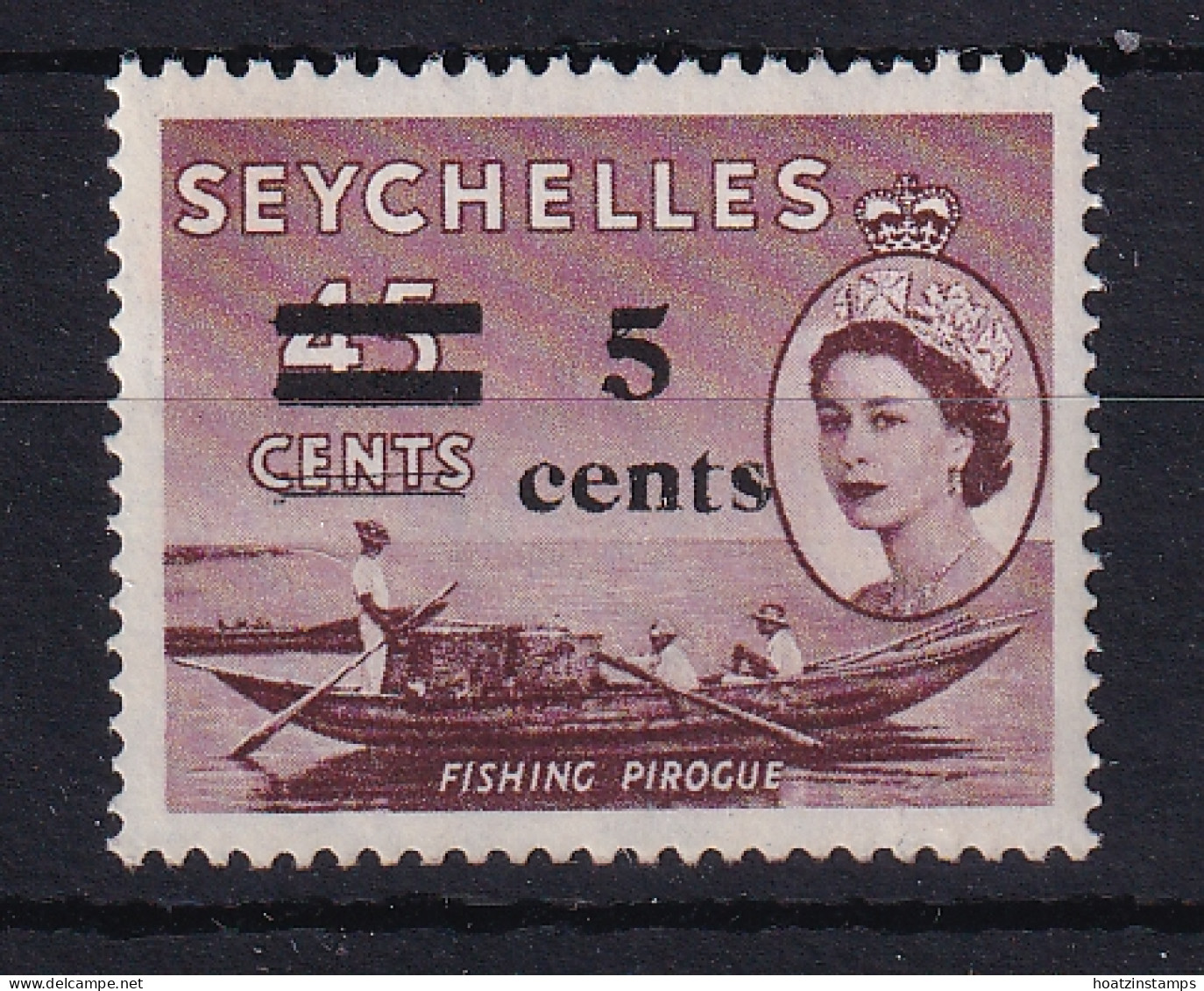 Seychelles: 1957   QE II - Surcharge   SG191   5c On 45c     MNH  - Seychellen (...-1976)