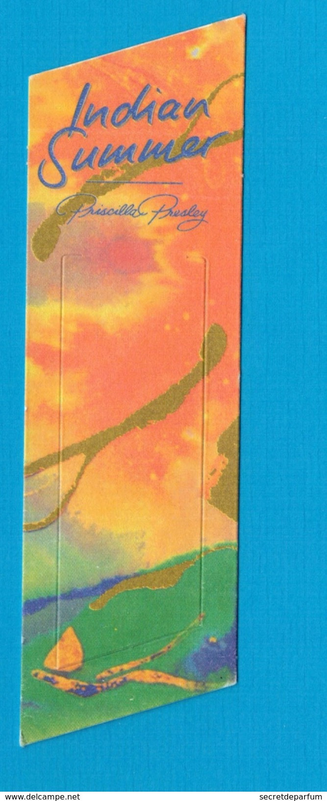 Cartes Parfumées Carte  INDIAN SUMMER PRISCILLA PRESLEY MARQUE PAGE - Modernes (à Partir De 1961)
