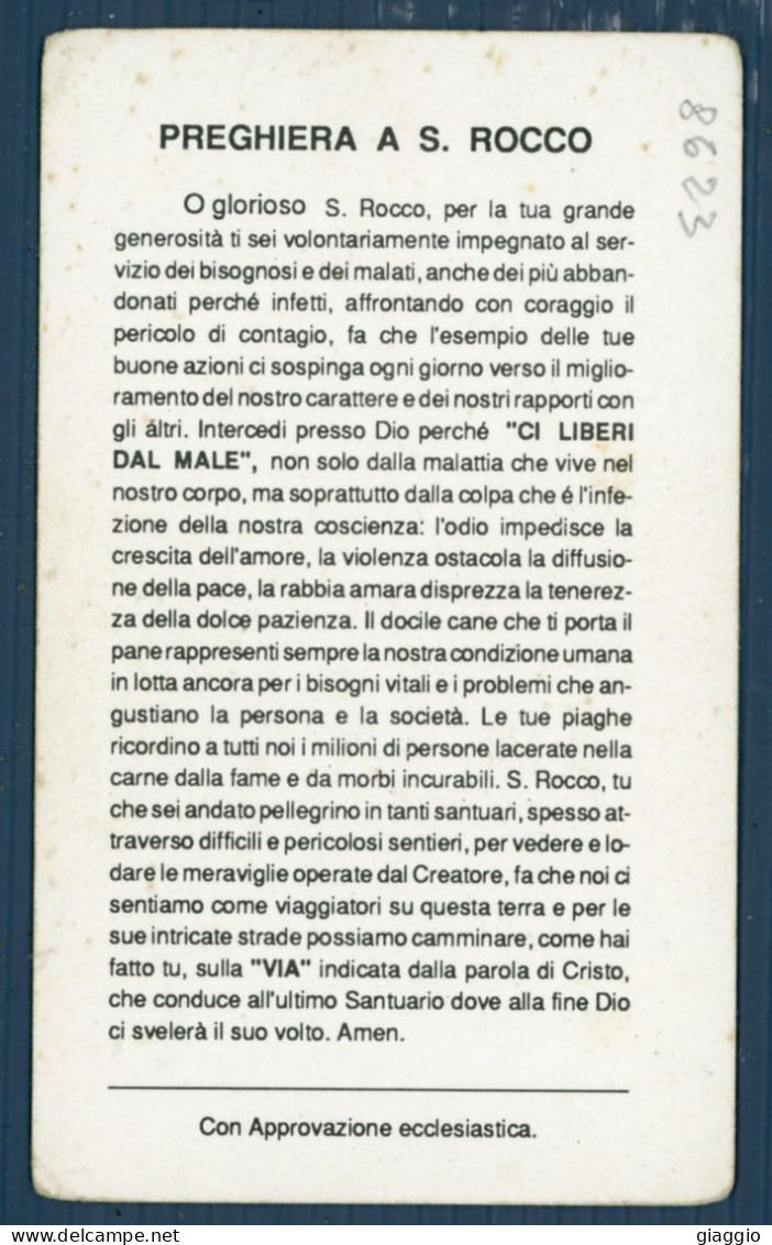 °°° Santino N. 8623 - S. Rocco Ceccano Cartoncino Formato Più Piccolo Del N. 8622 °°° - Religion &  Esoterik