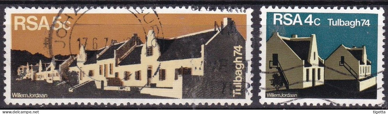 SUD AFRICA 1974 RESTAURO DI TULBAGH SERIE COMPLETA USATA COME DA FOTO - Used Stamps