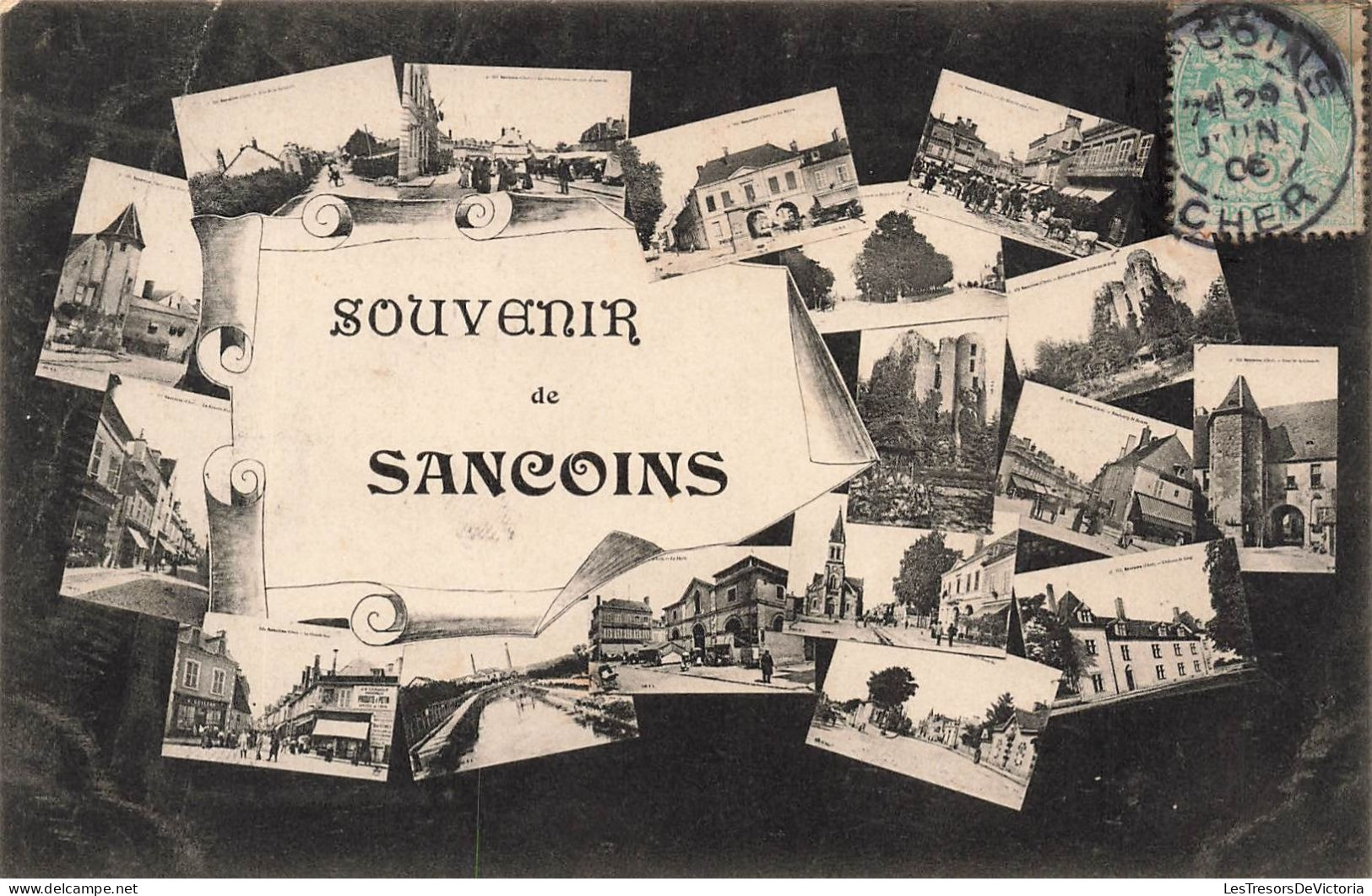 FRANCE - Souvenir De Sancoins - Multi-vues De Différents Endroits - Des Monuments - Carte-Postale Ancienne - Sancoins