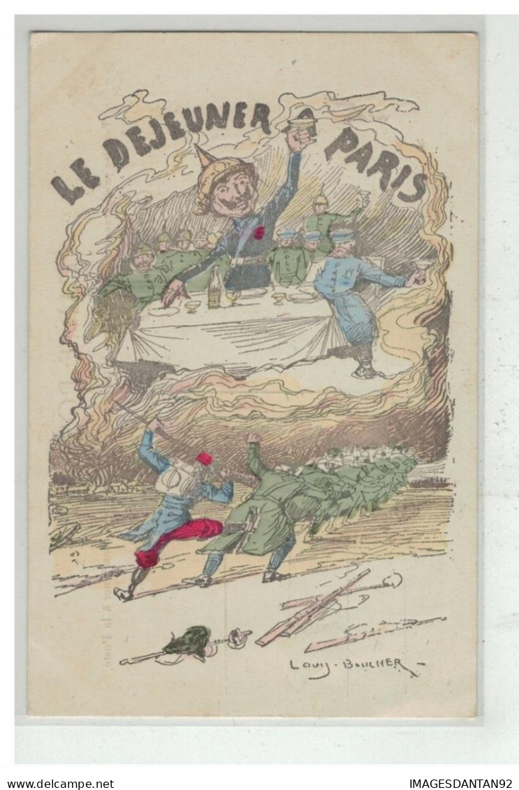 POLITIQUE #17415 DEJEUNER A PARIS ANTI GUILLAUME ANTI ALLEMAND SATIRE ILLUSTRATEUR BOUCHER - Satira