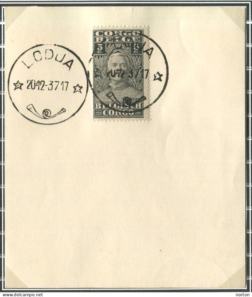 Congo Lodja Oblit. Keach 8A1 Sur C.O.B. 135 Sur Papier Libre Le 20/12/1937 - Cartas & Documentos