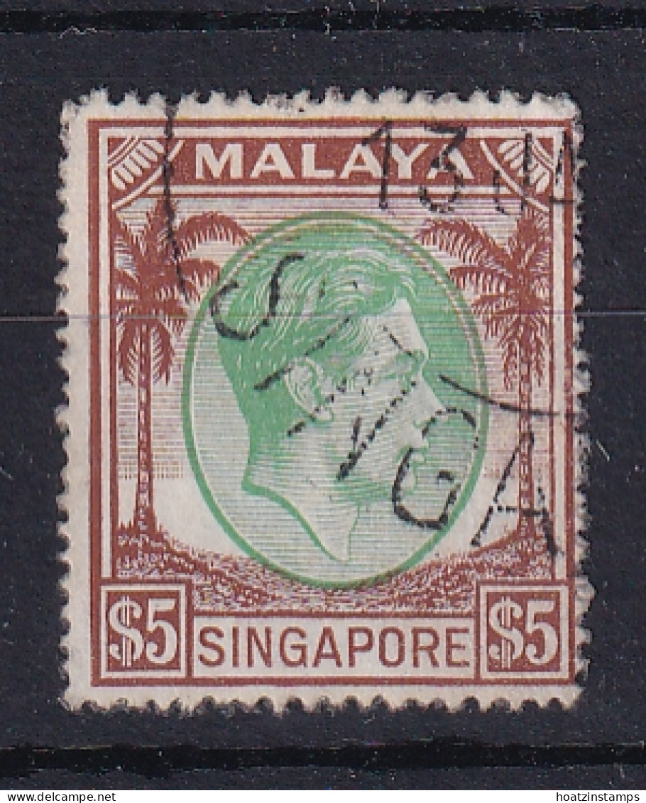 Singapore: 1948/52   KGVI   SG30    $5   [Perf: 17½ X 18]    Used  - Singapur (...-1959)