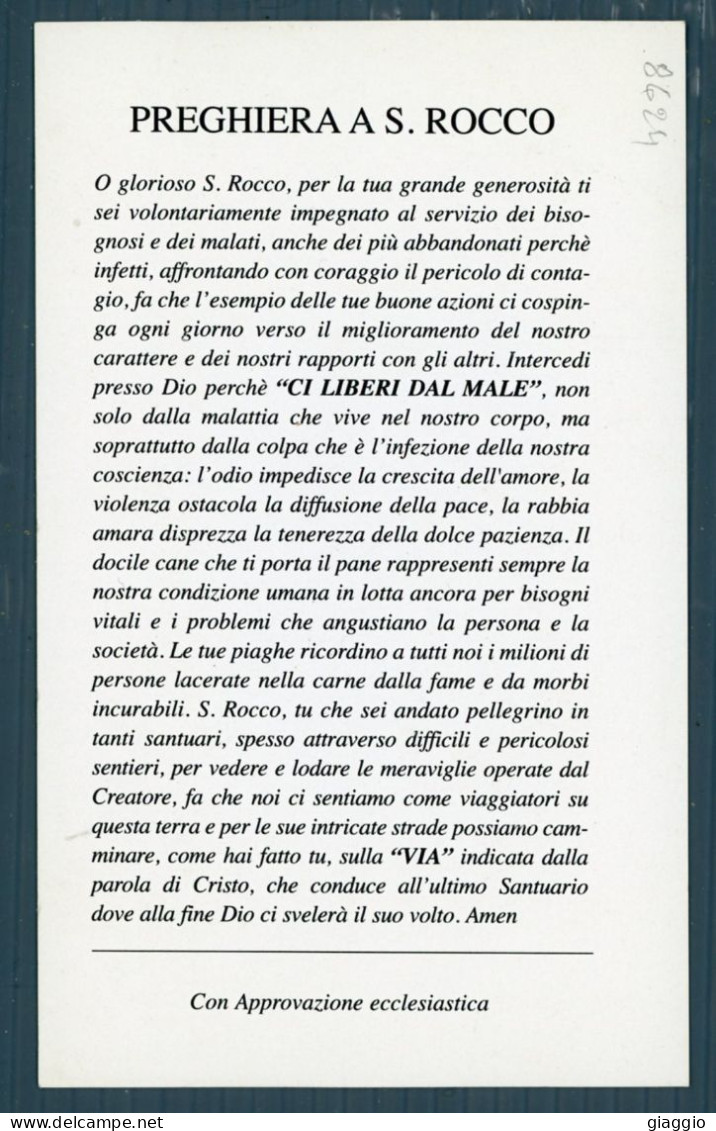 °°° Santino N. 8624 - S. Rocco Ceccano Cartoncino °°° - Religion & Esotérisme