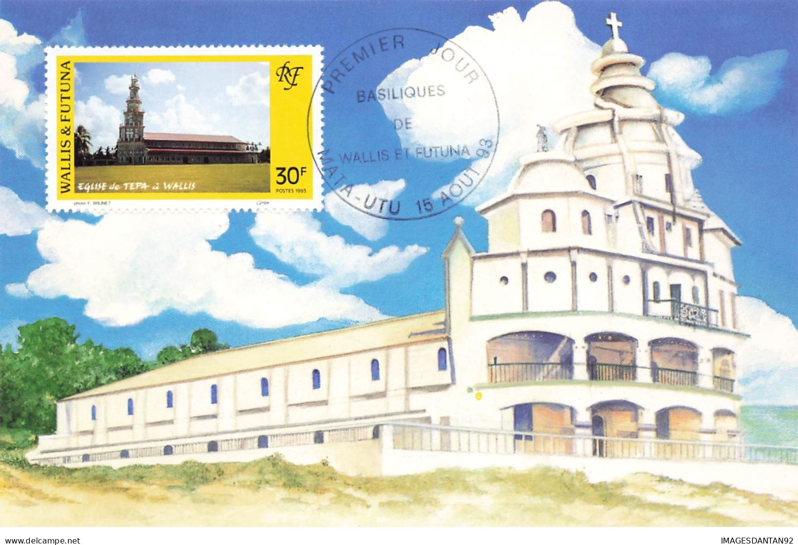 CARTE MAXIMUM #23610 WALLIS ET FUTUNA MATA UTU 1993 BASILIQUES TELPA - Maximum Cards