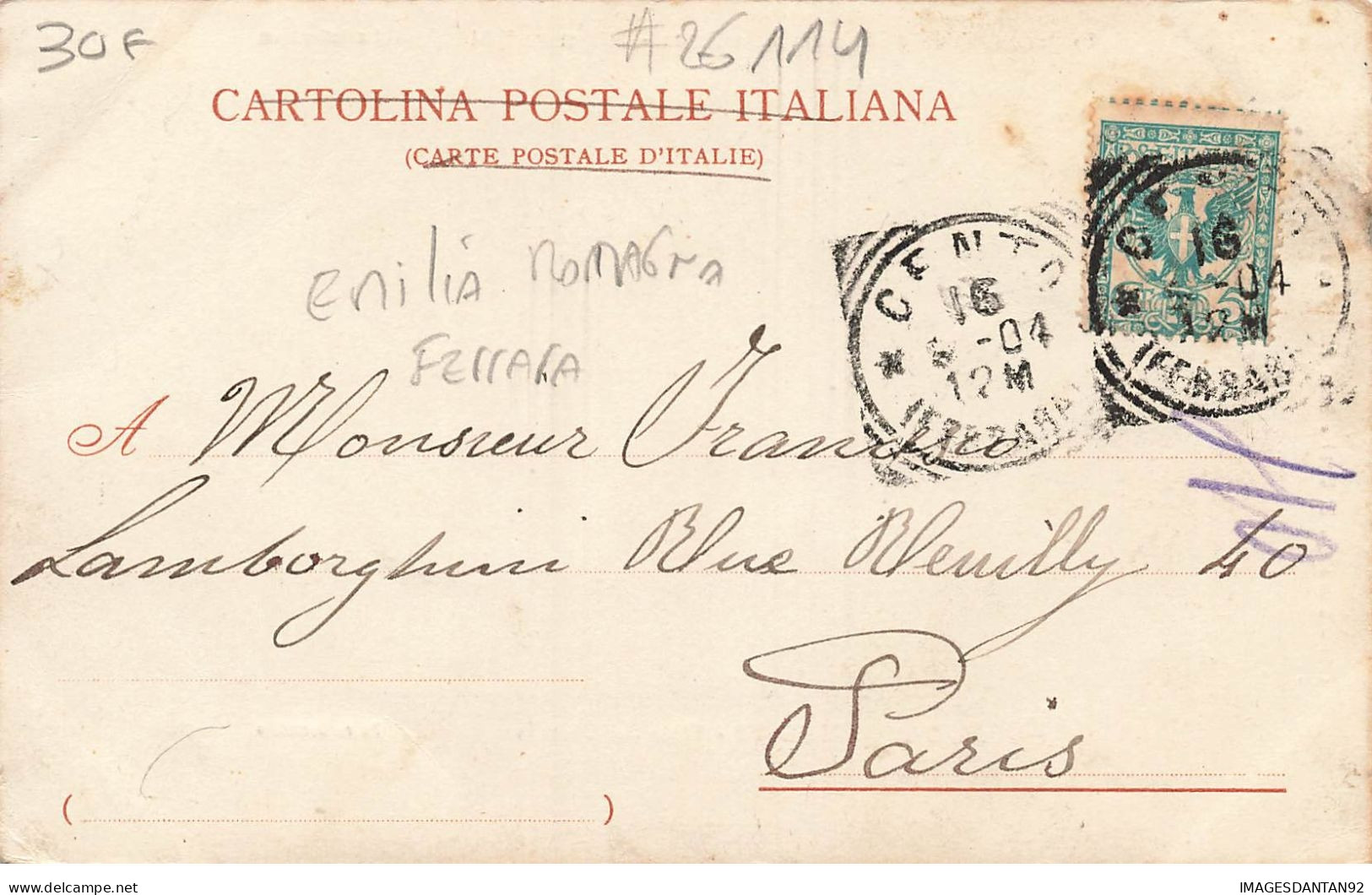 ITALIE #26114 ITALIA PANORAMA DI CENTO FERRARA VISTO DAL CASTELLO FESTE CENTENARIE 1904 PADRE SERRAFINO - Ferrara